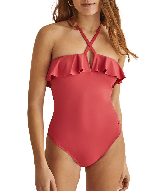 Bandeau Shaping Swimsuit Pink