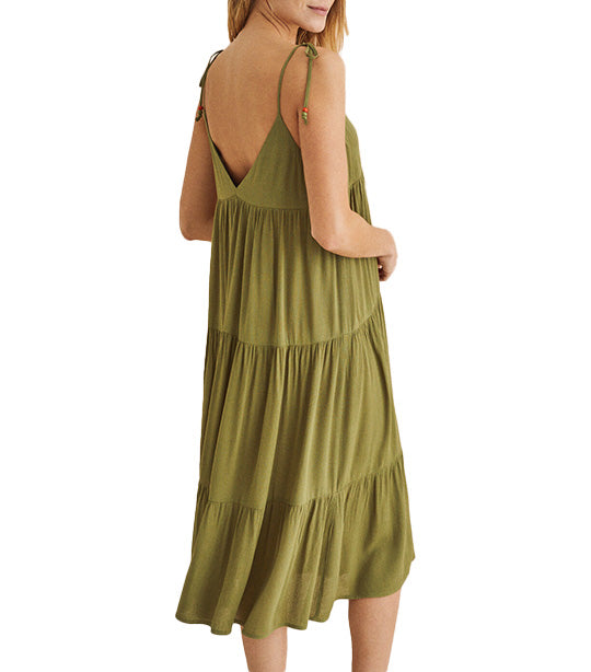 Long Strappy Dress Green