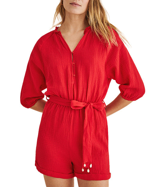 Short Playsuit Red