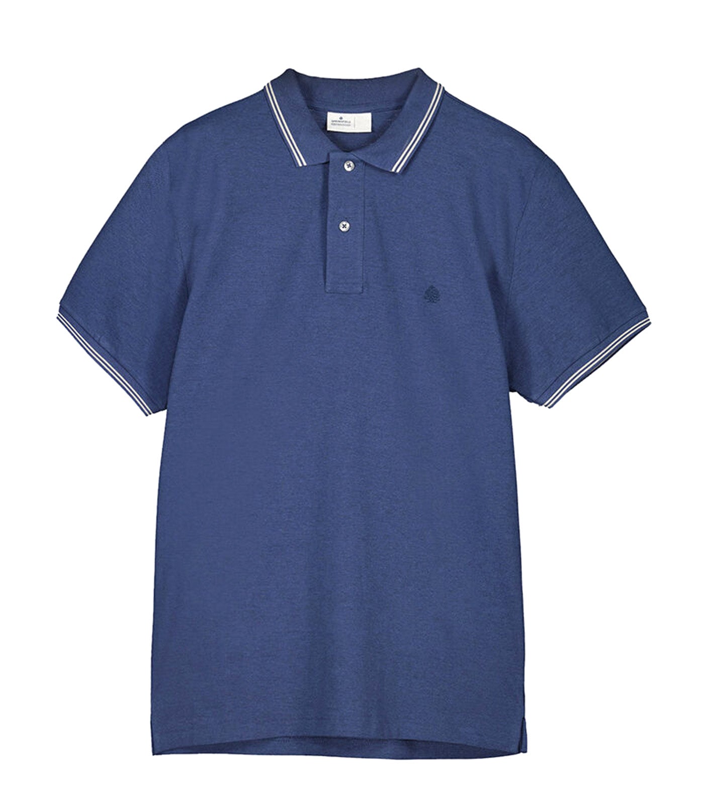 Contrast Pique Polo Shirt Blue