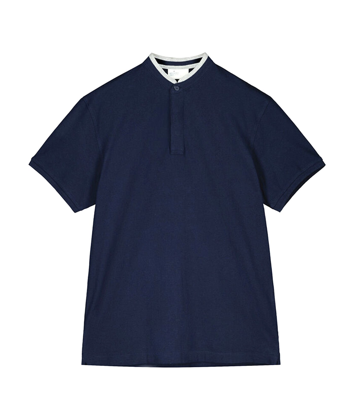 Slim Mandarin Polo Shirt Dark Blue