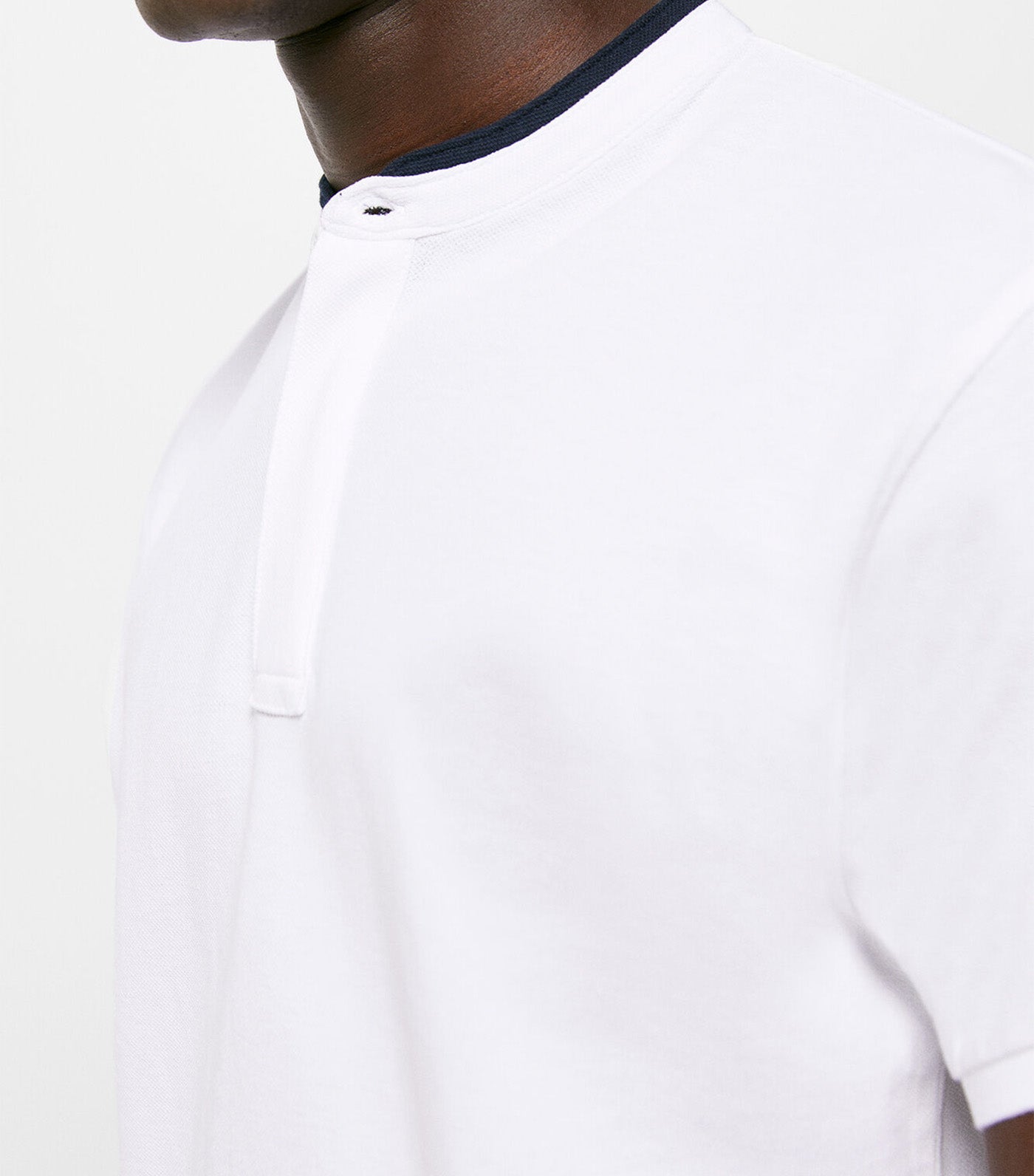 Slim Mandarin Polo Shirt White