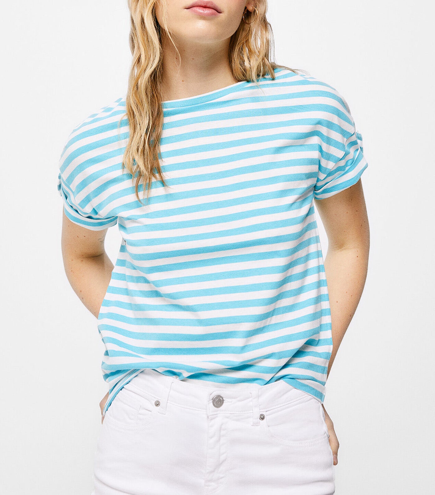 Graphic Print T-Shirt Stripe Blue