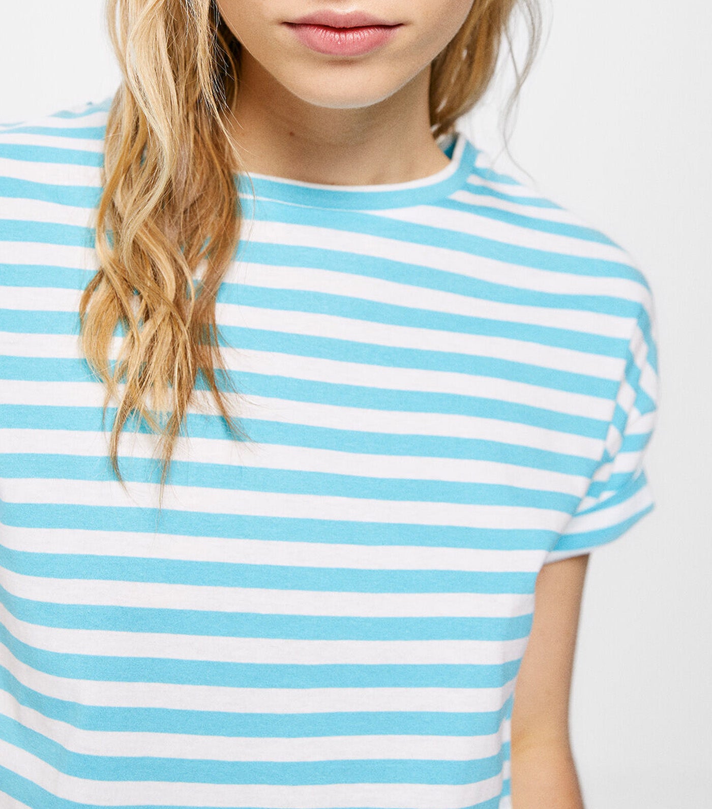 Graphic Print T-Shirt Stripe Blue