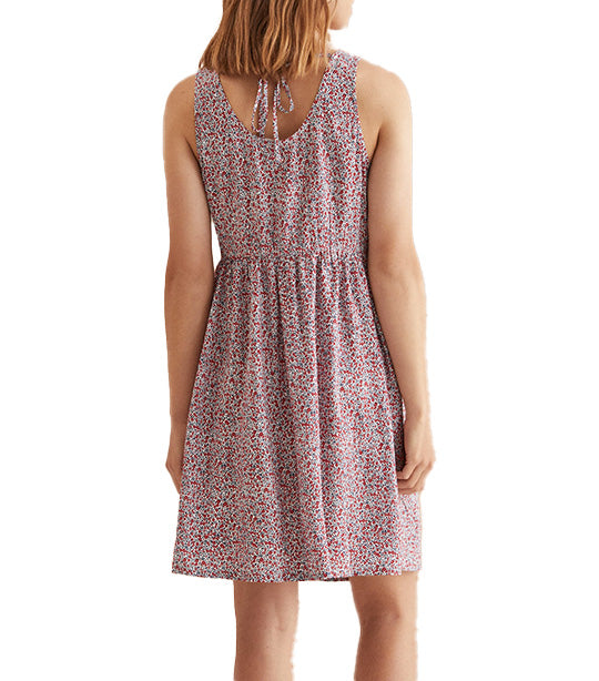 Short Floral Strappy Dress Red