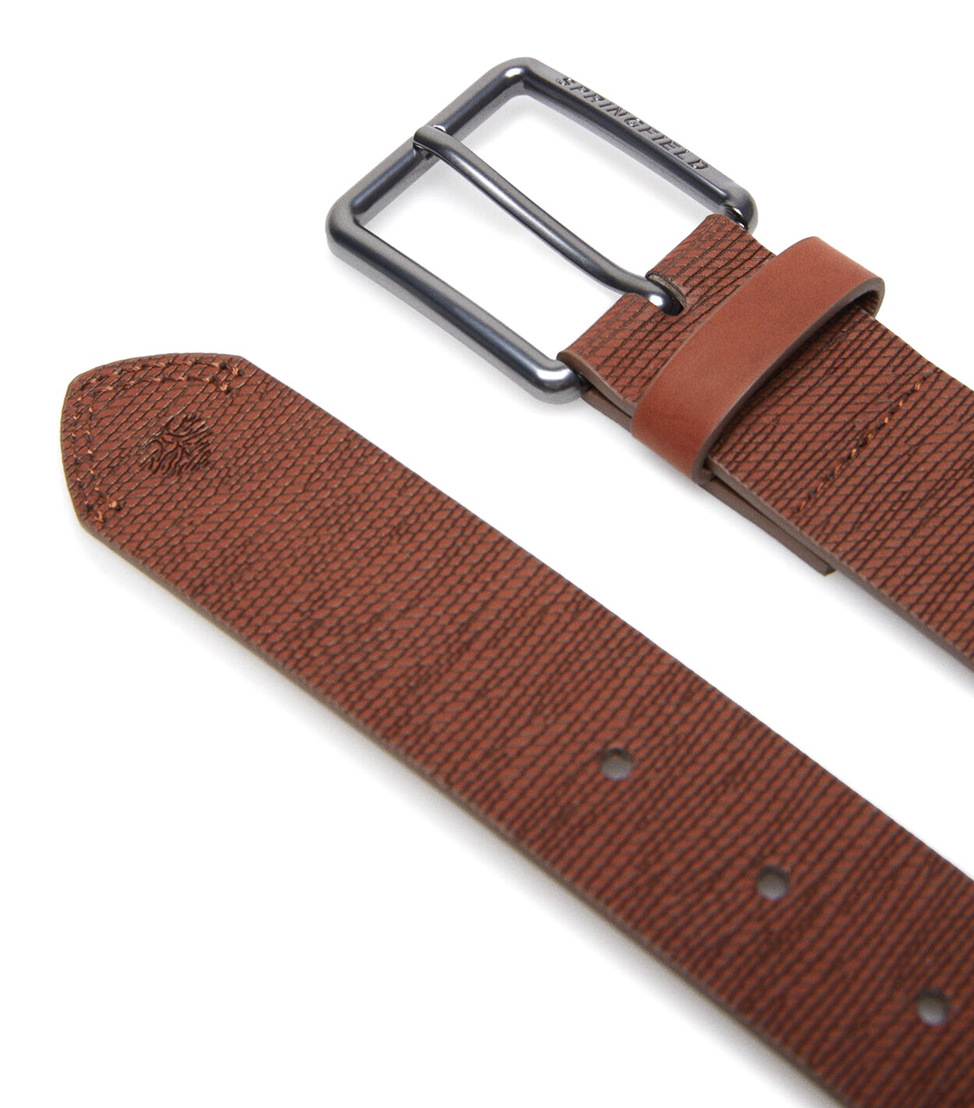 Textured Leather Effect Belt Tan