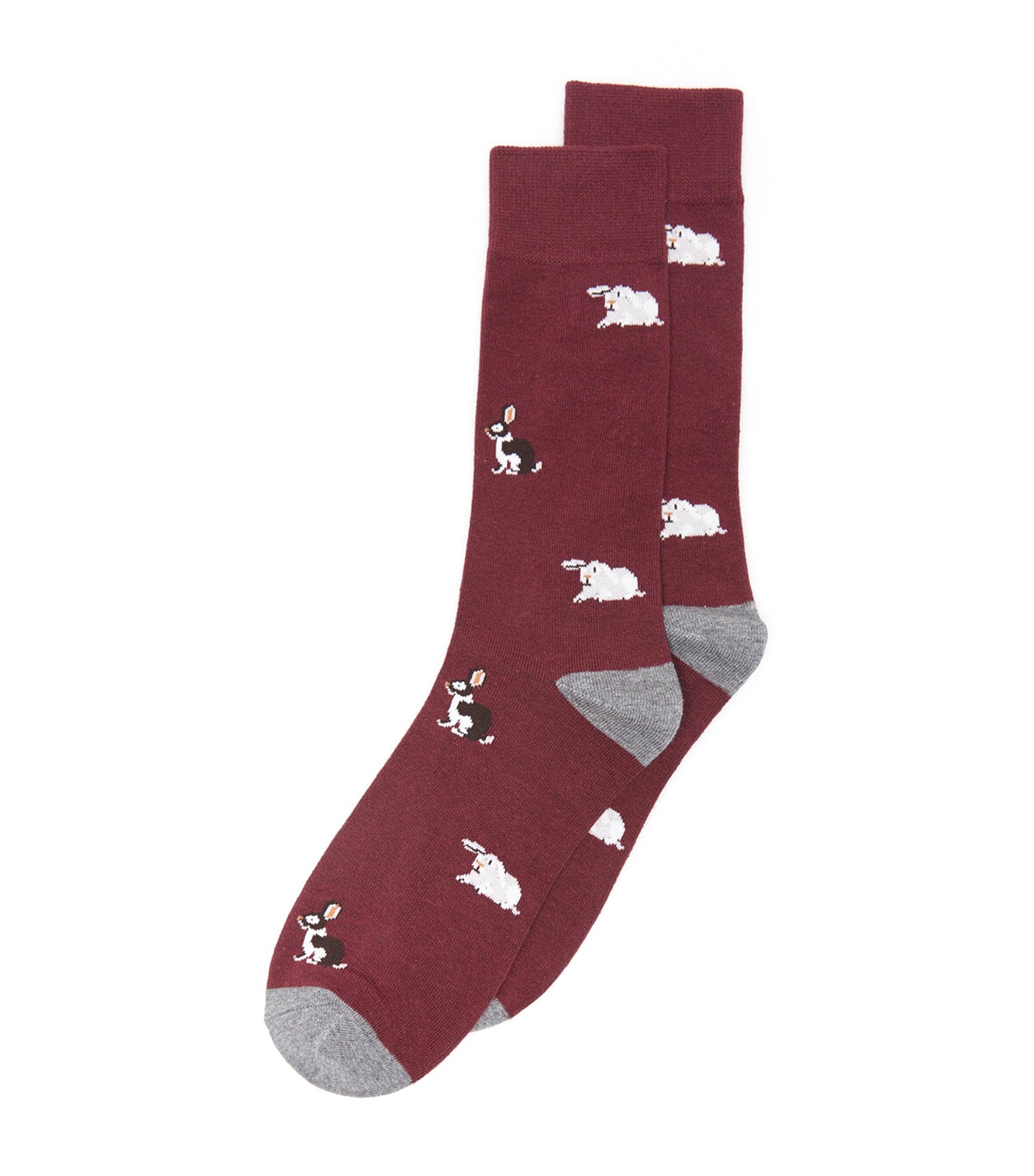 High Socks with Rabbit Jacquard Red
