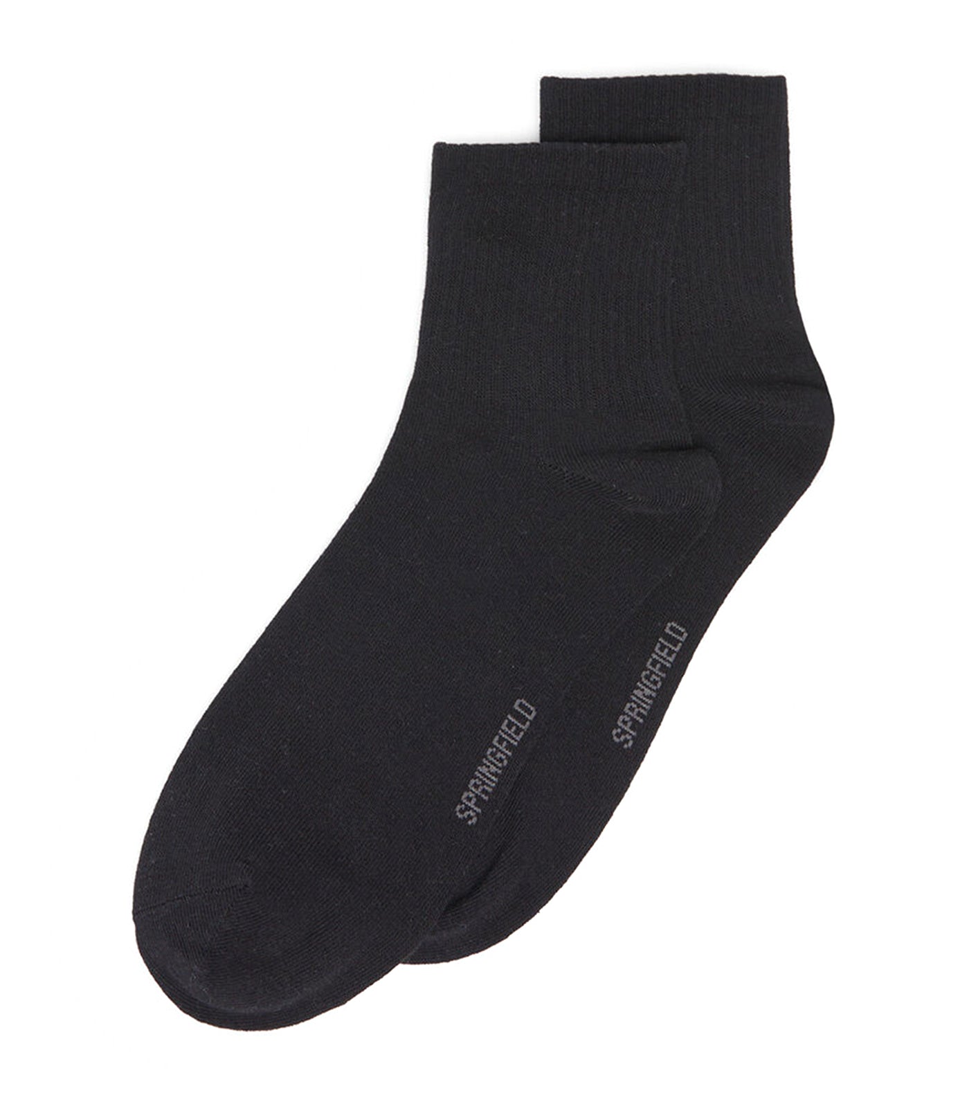 Ribbed Ankle Sports Socks Black