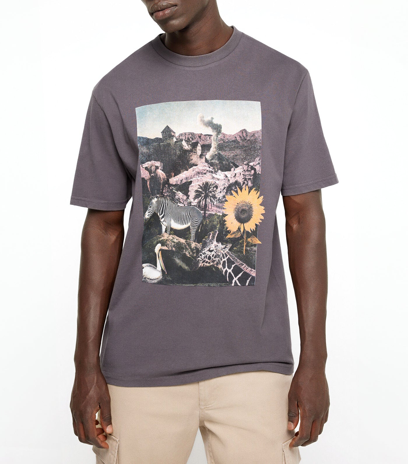Photographic Print T-Shirt Dark Gray