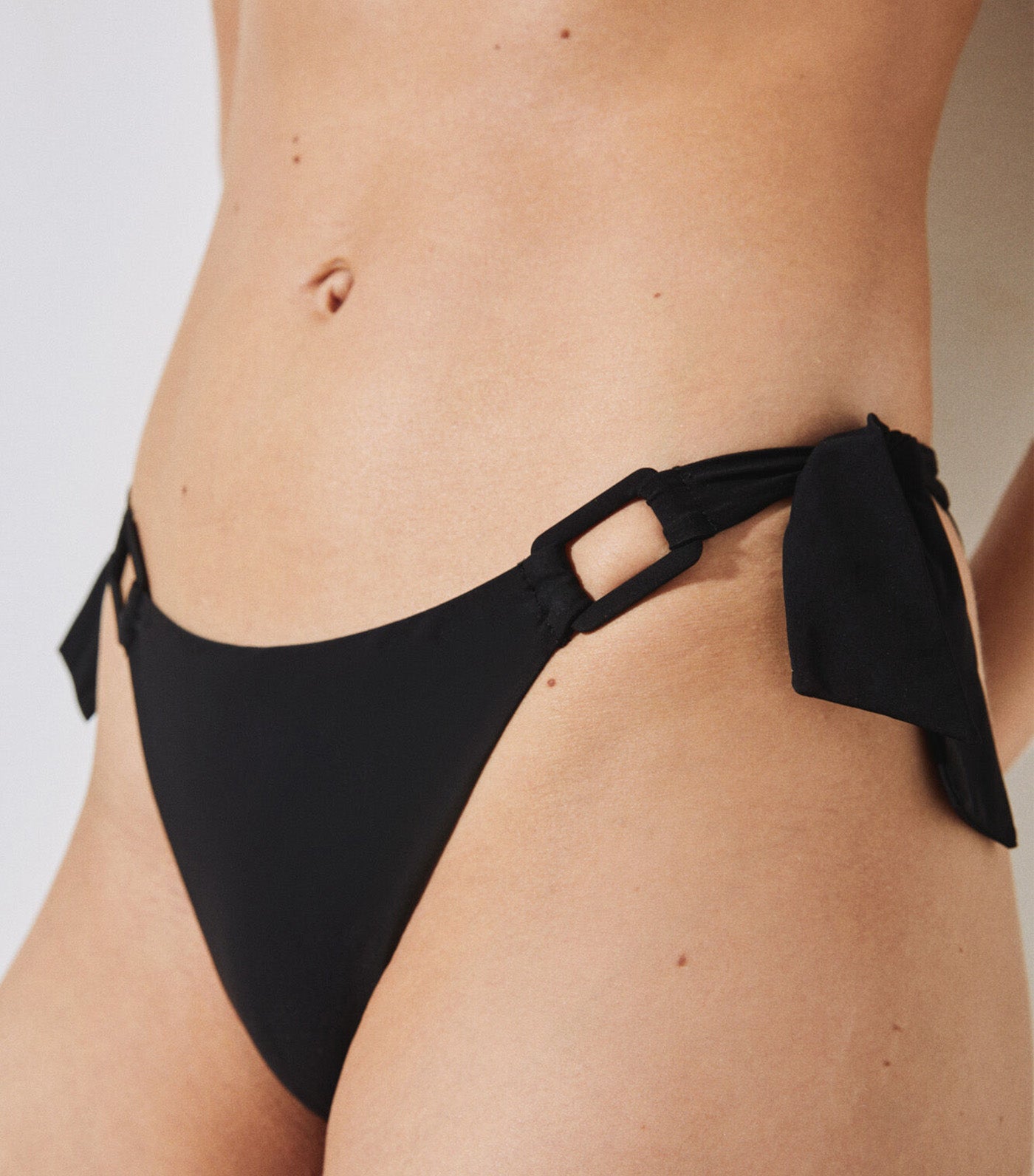 Side-Tie Brazilian Bikini Bottom Black