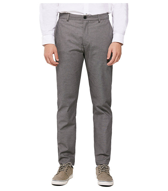 Chinese Two-Tone Structured Dress Pants Gray