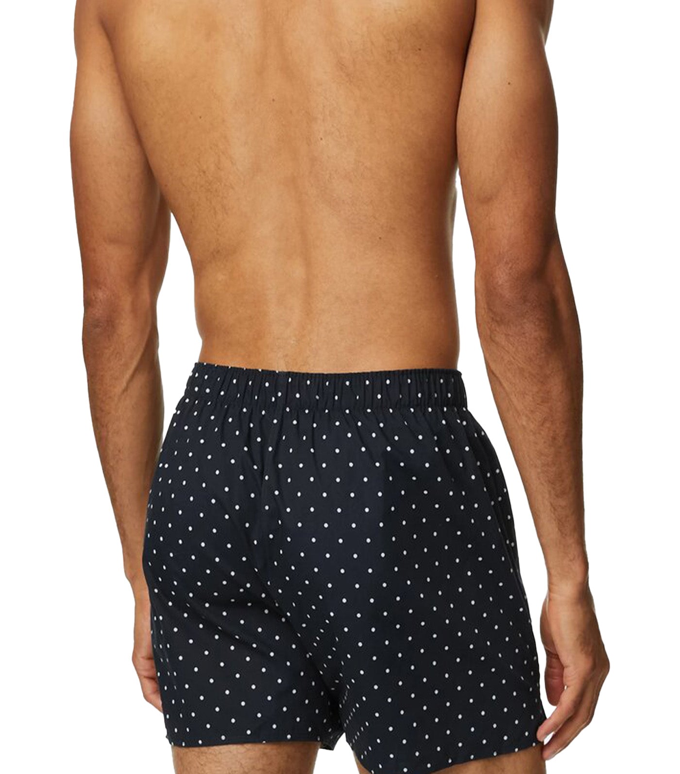 3 Pack Pure Cotton Polka Dot Woven Boxers Dark Blue