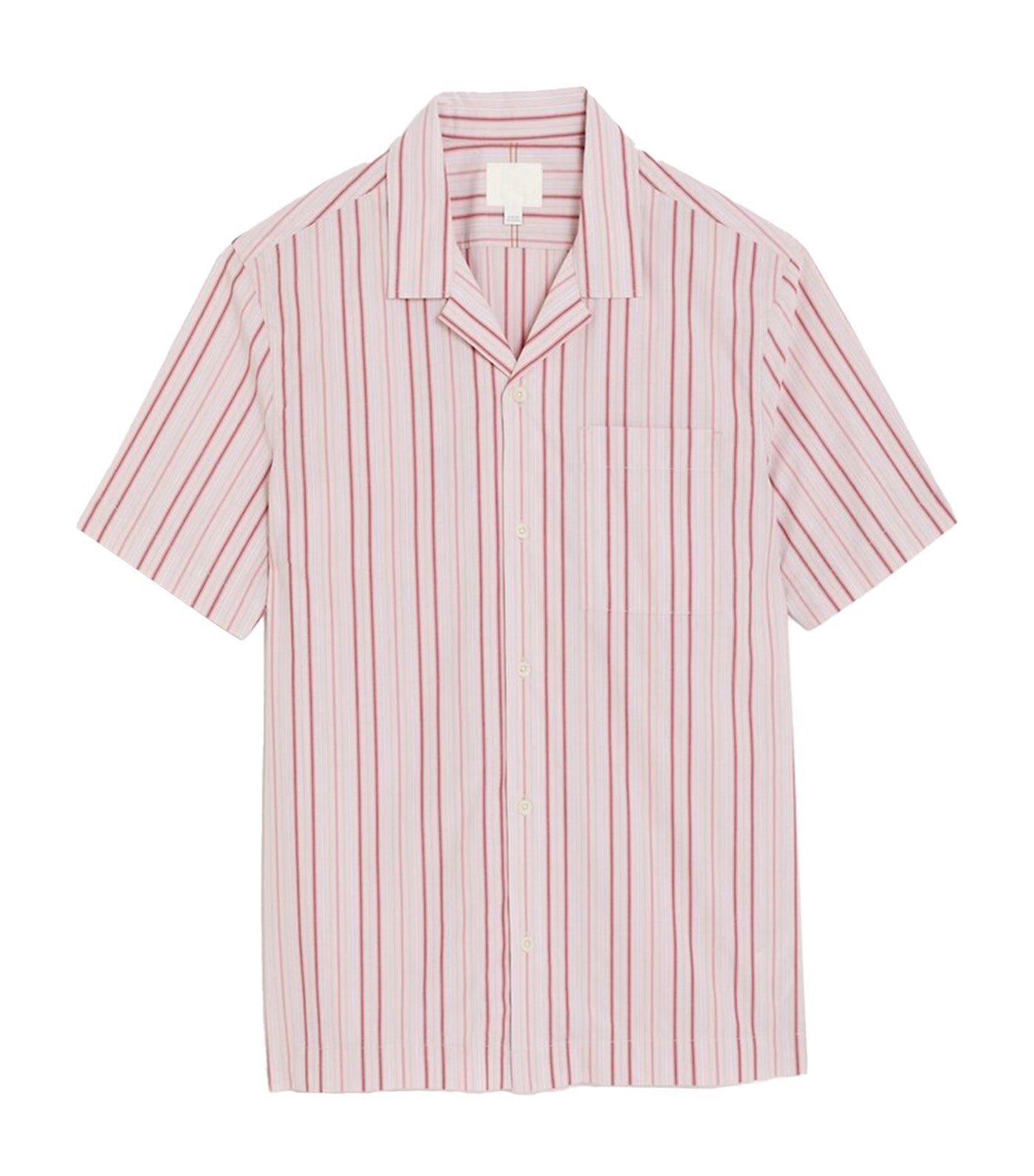 Clarendon Pure Organic Cotton Cuban Collar Shirt Pink Mix