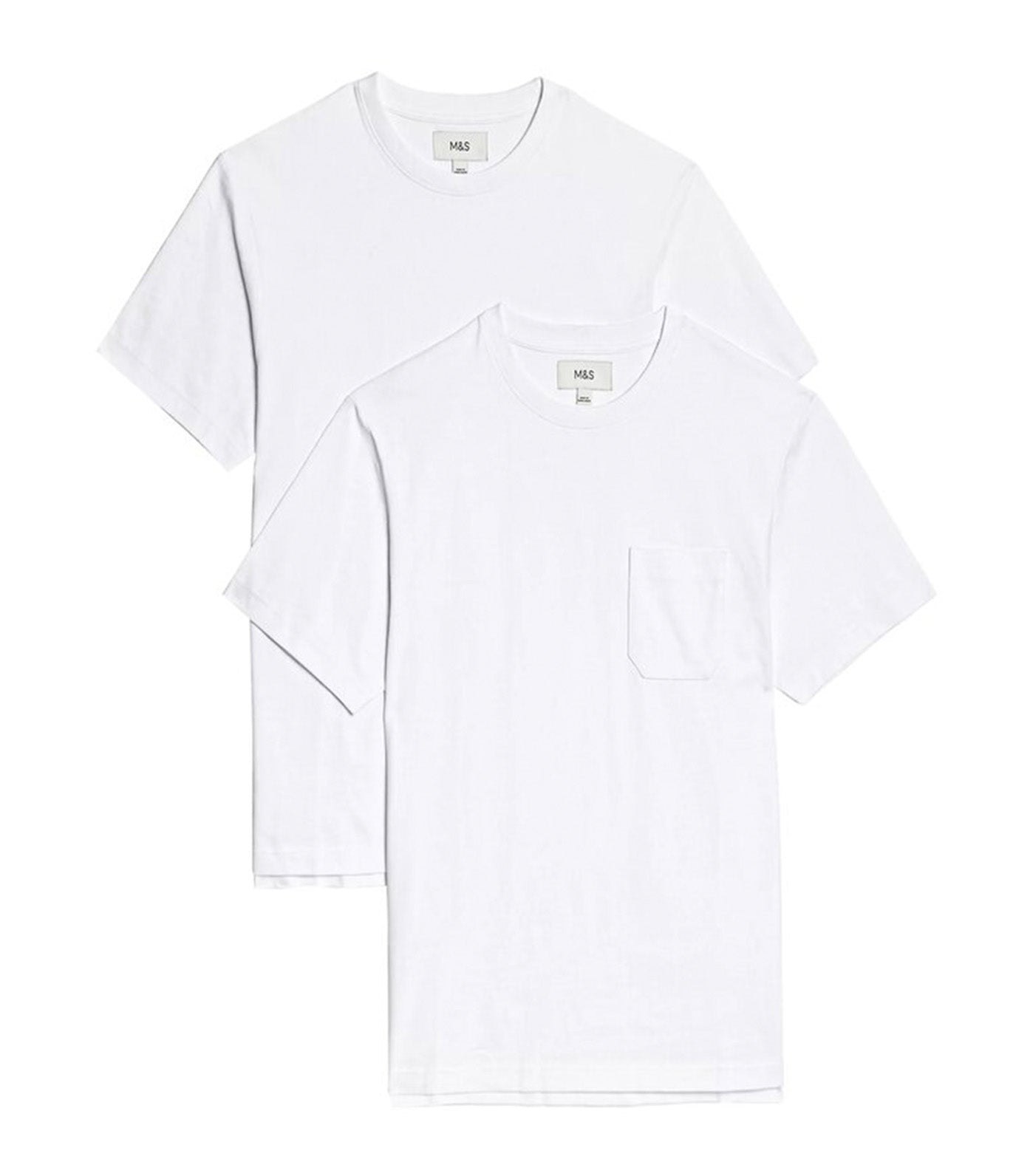 2-Pack Pure Cotton Crew Neck T-Shirts White