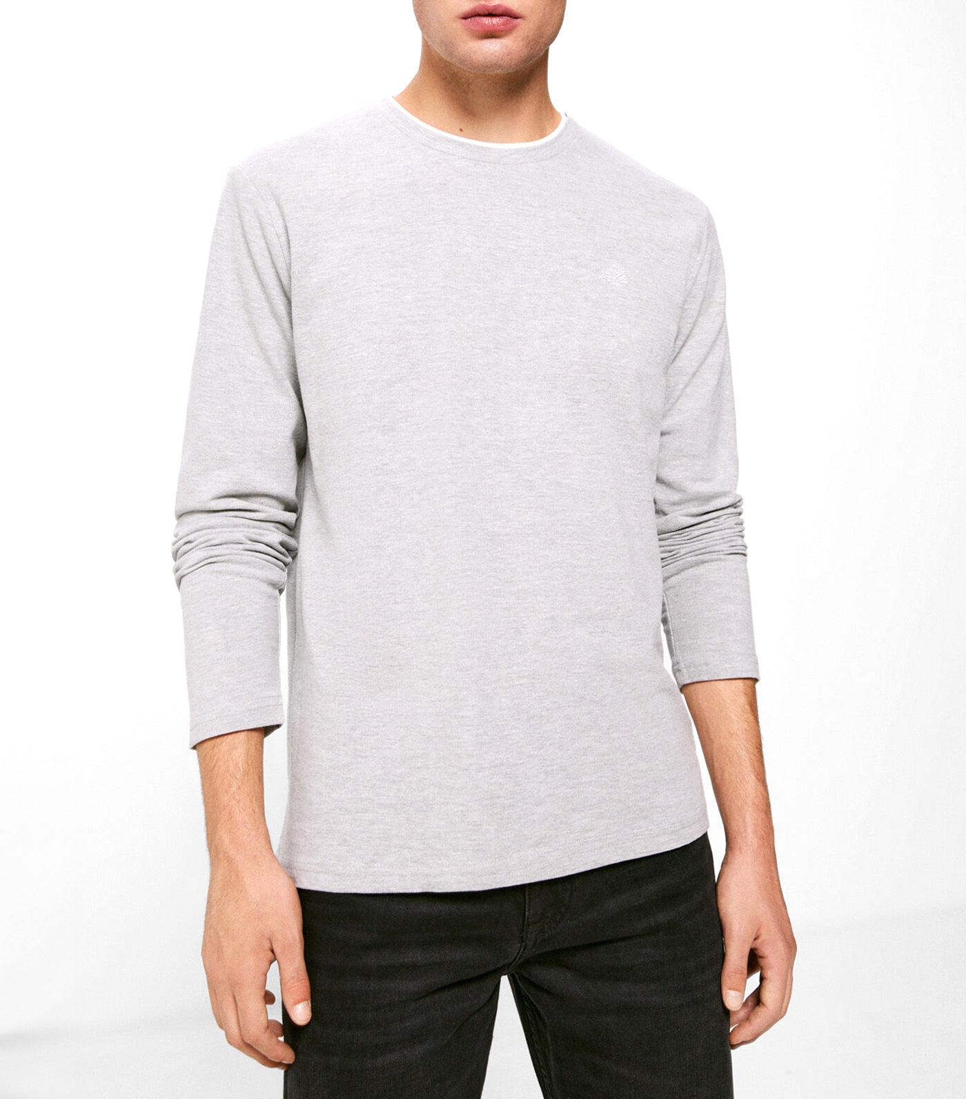 Pique Long Sleeve T-Shirt Gray