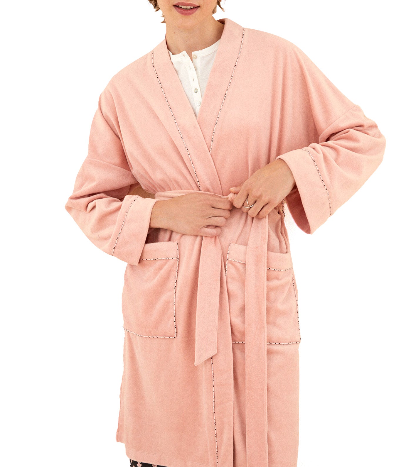 Pink Velvet Midi Robe
