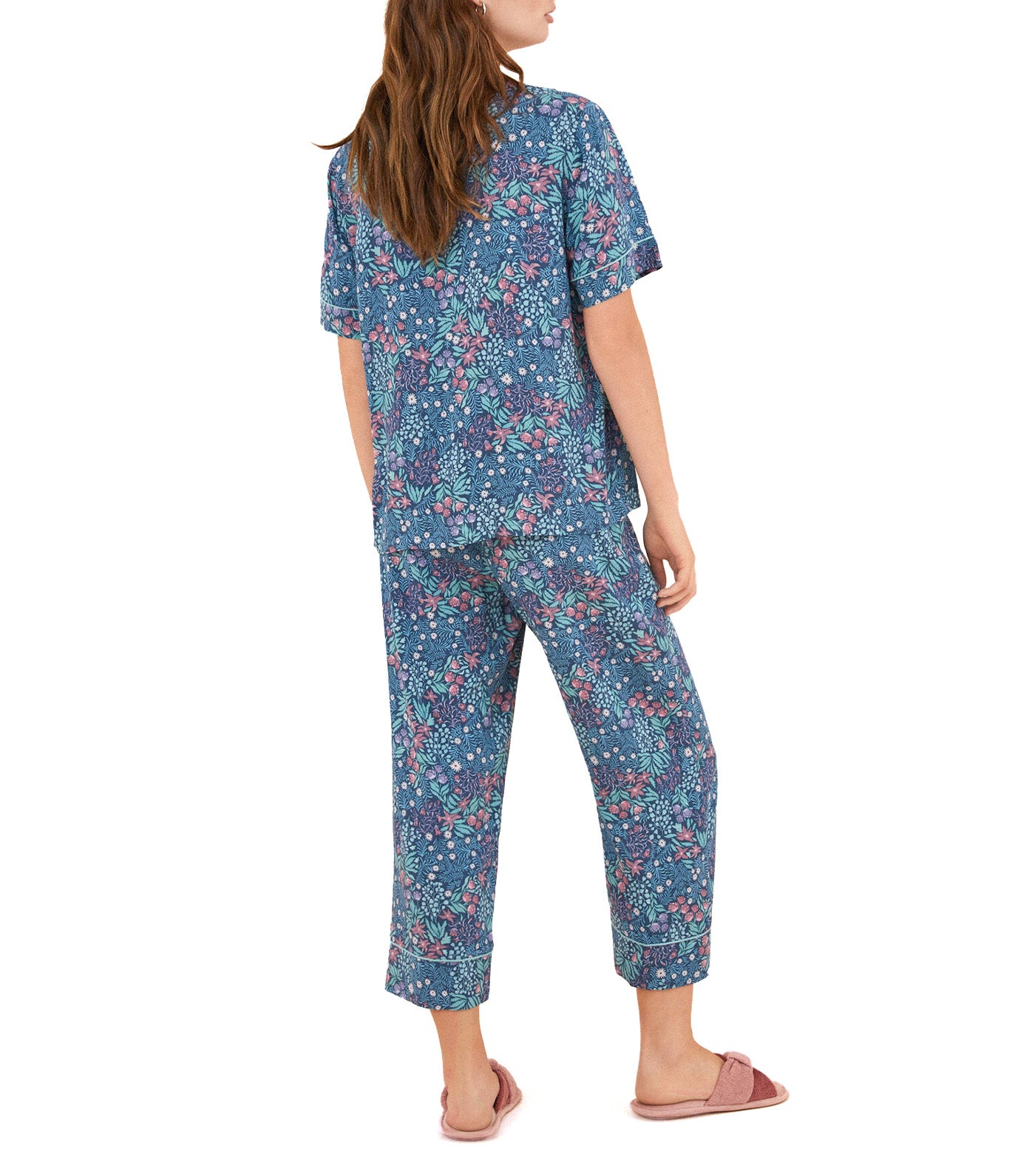 Moniquilla Printed Capri Shirt Pajamas Multicolor