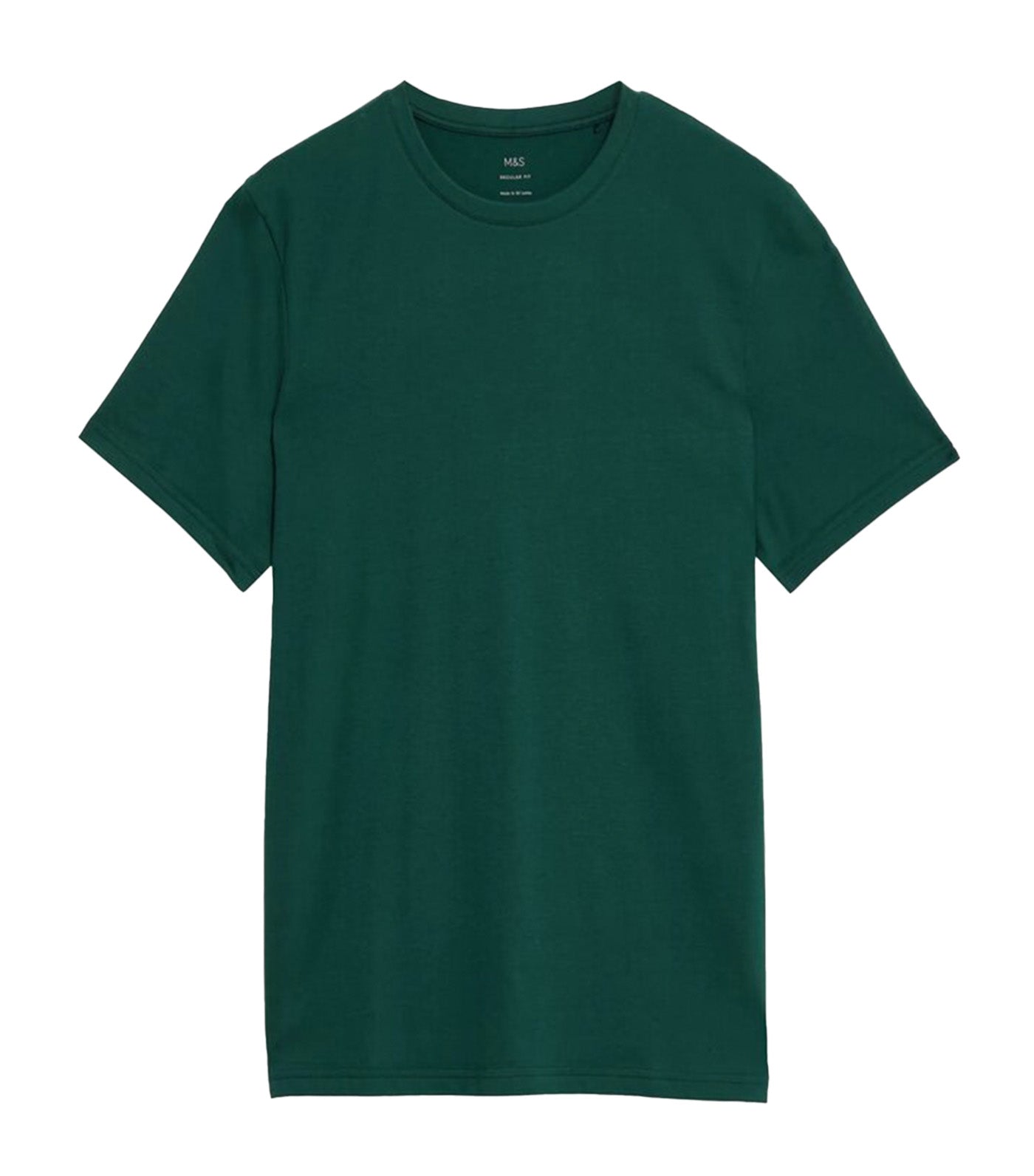Pure Cotton Crew Neck T-Shirt Bottle Green