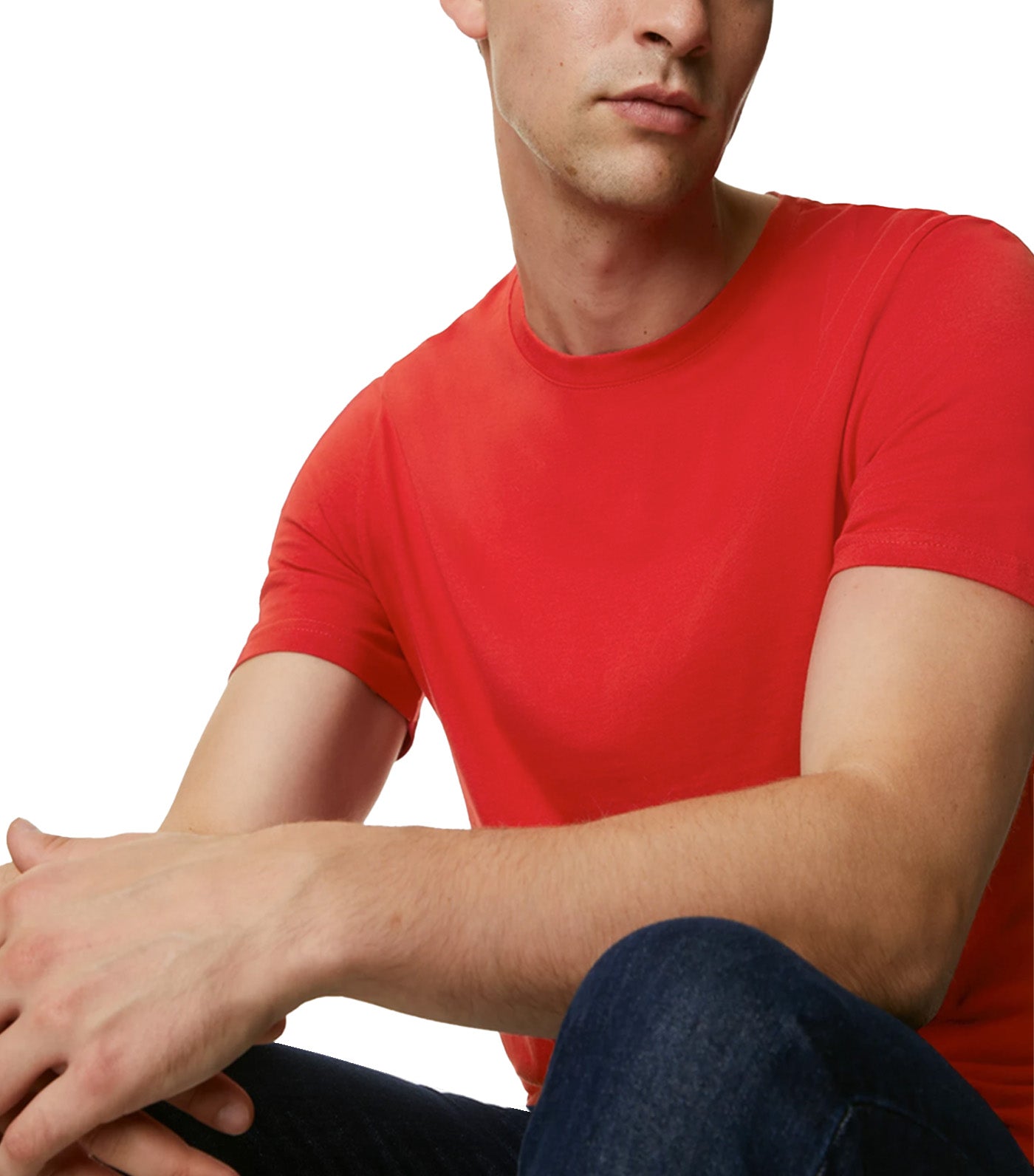 Pure Cotton Crew Neck T-Shirt Berry Red