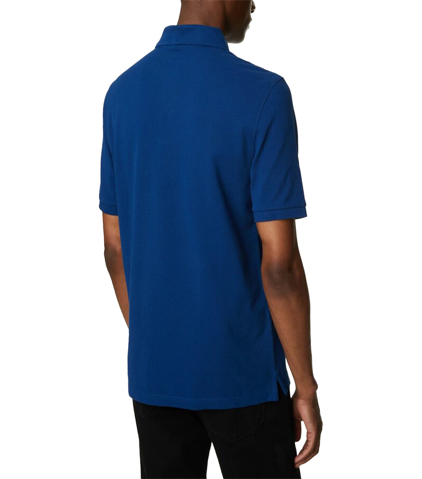 Pure Cotton Pique Polo Shirt Dark Blue