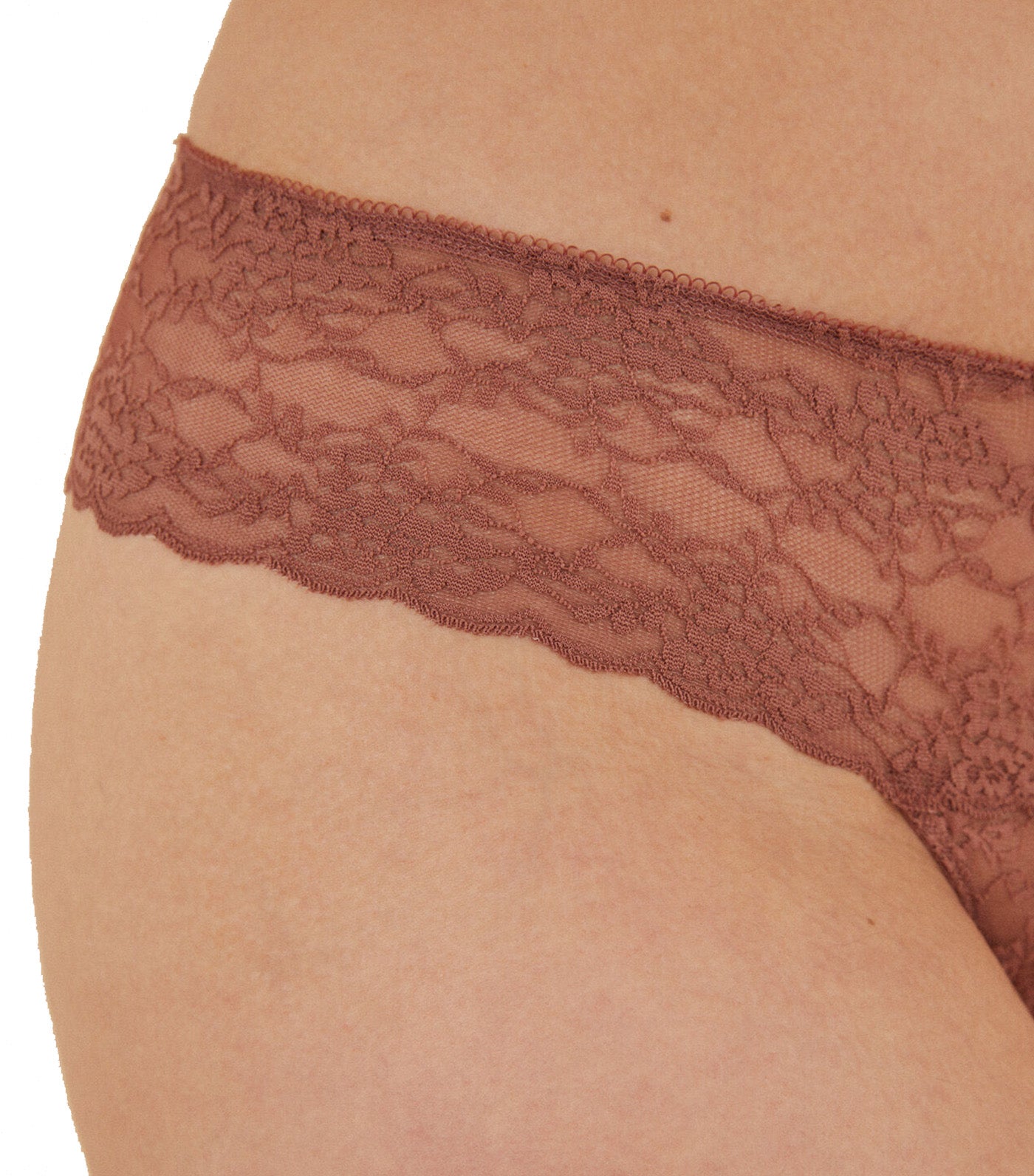 Brown Brazilian Wide-Side Lace Panty