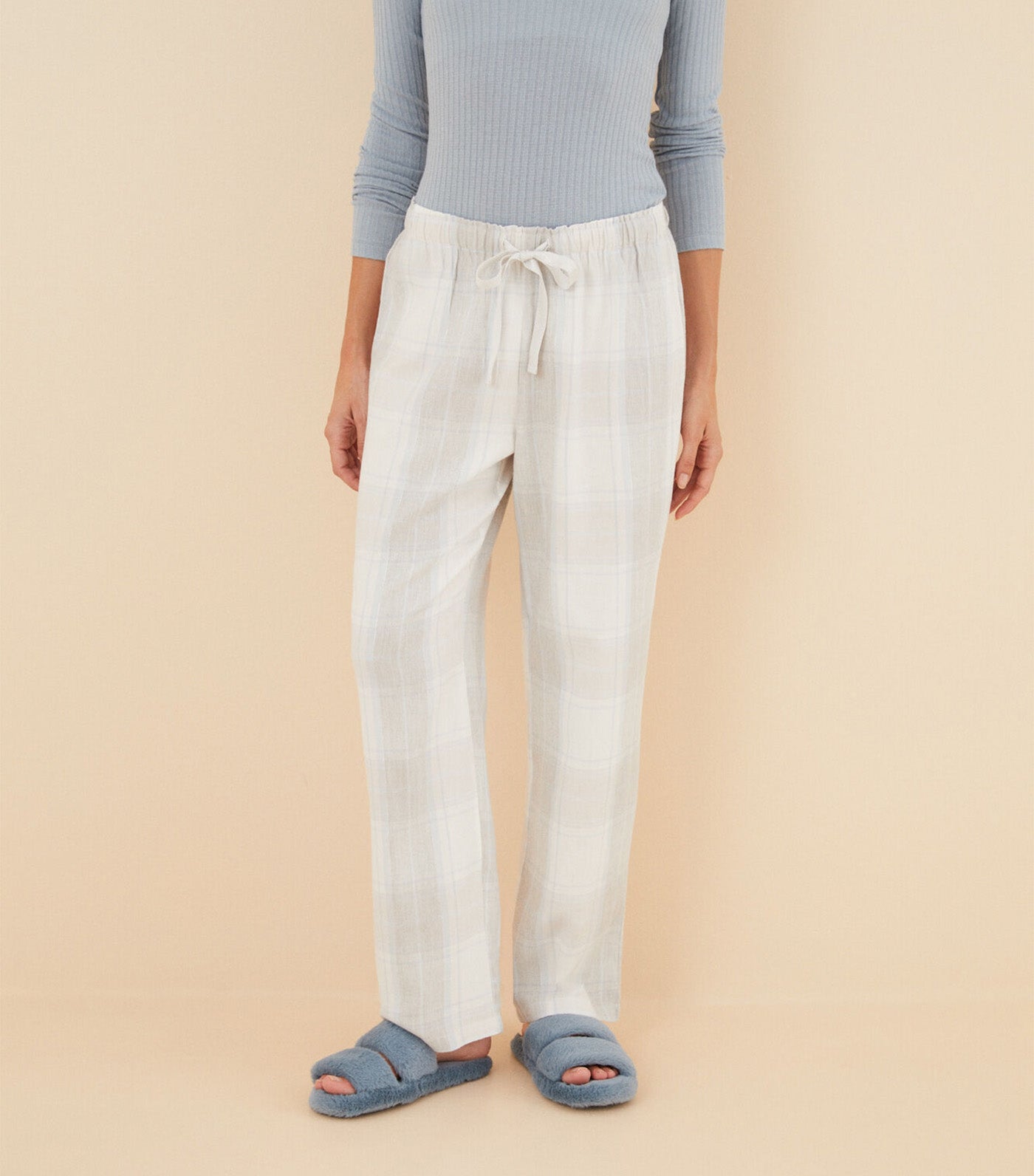 Long Checked Trousers Multicolor