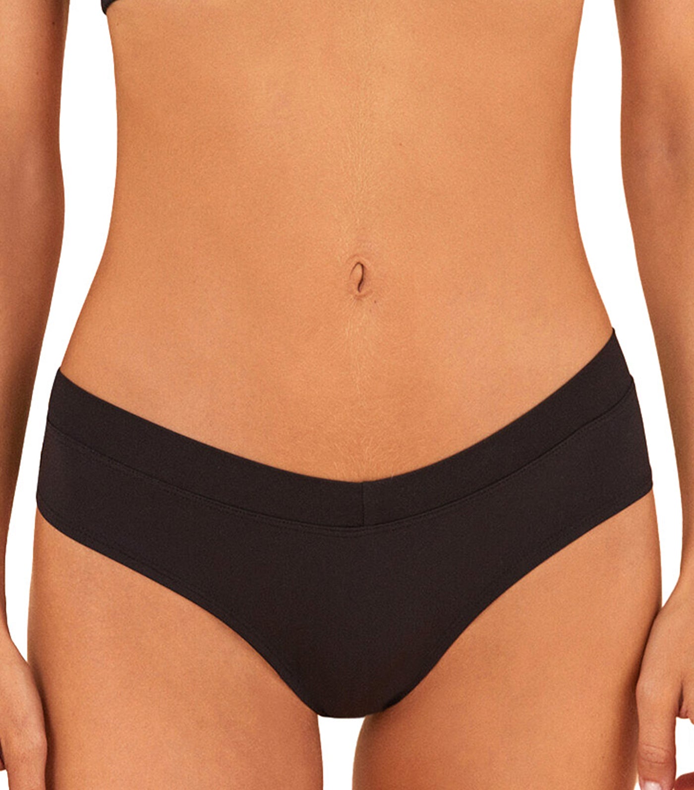 Women'secret Ruched-Back Wide-Side Brazilian Panty Black