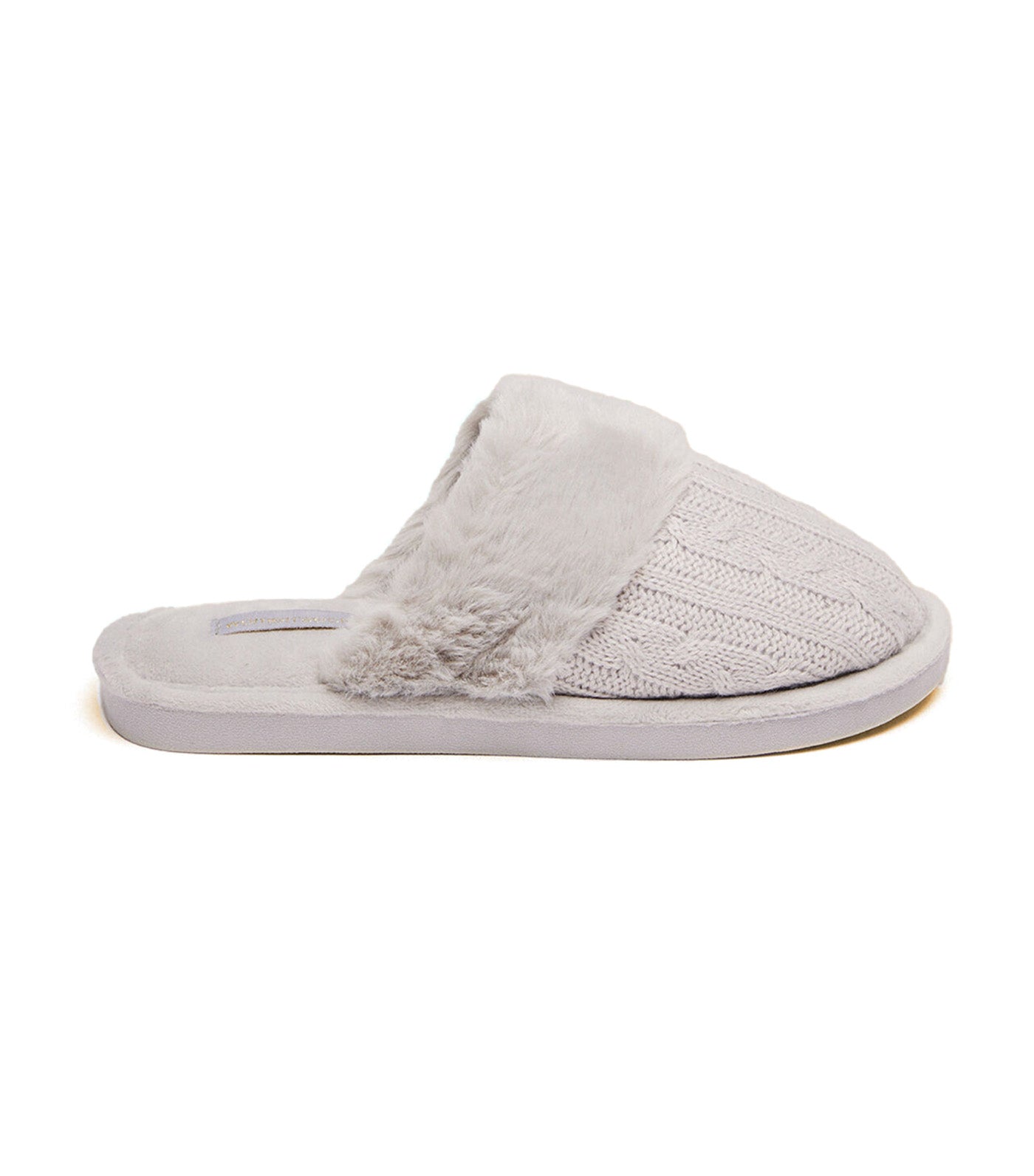 Fur/Tricot House Slippers Gray
