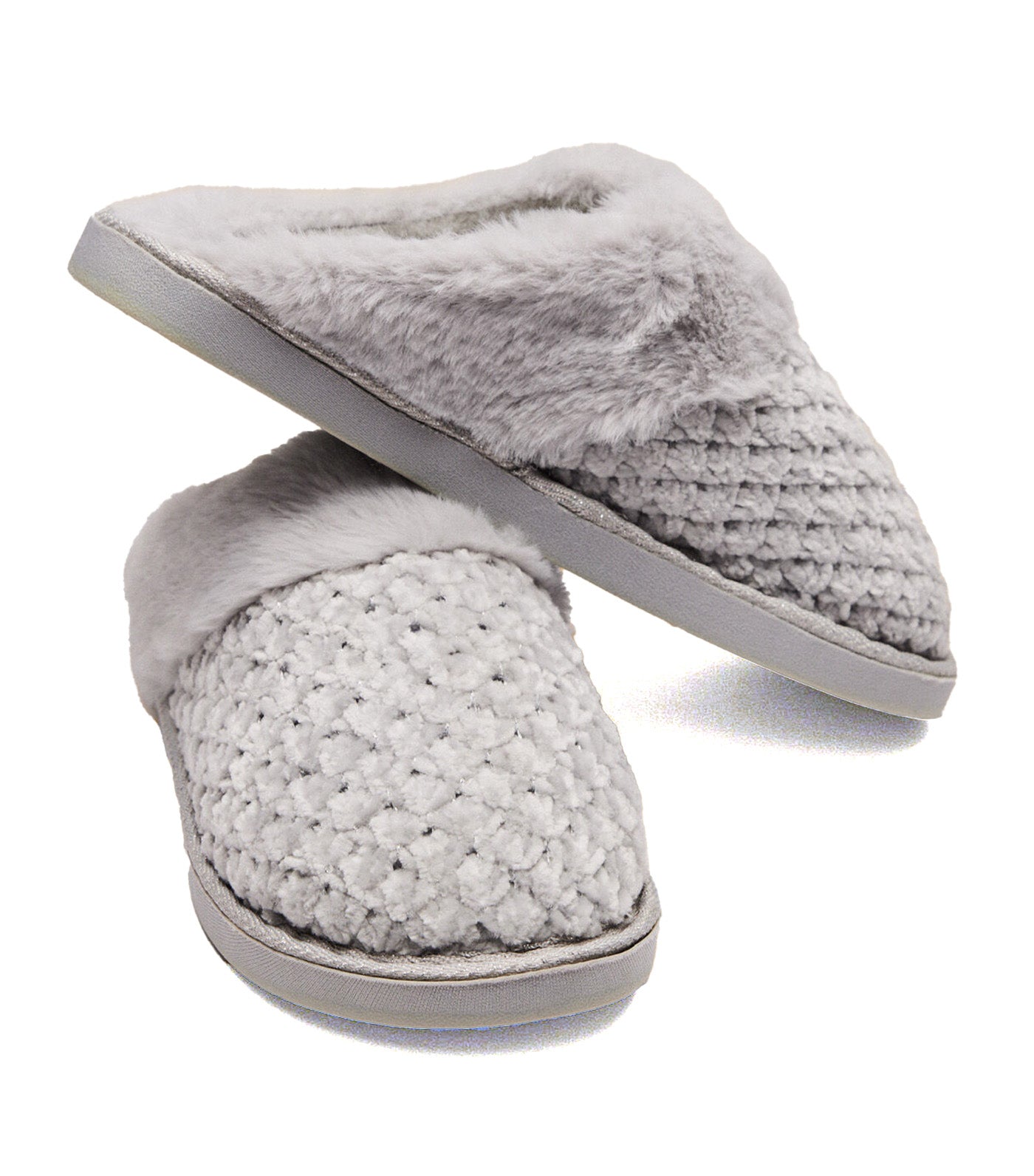 Furry Slippers Gray