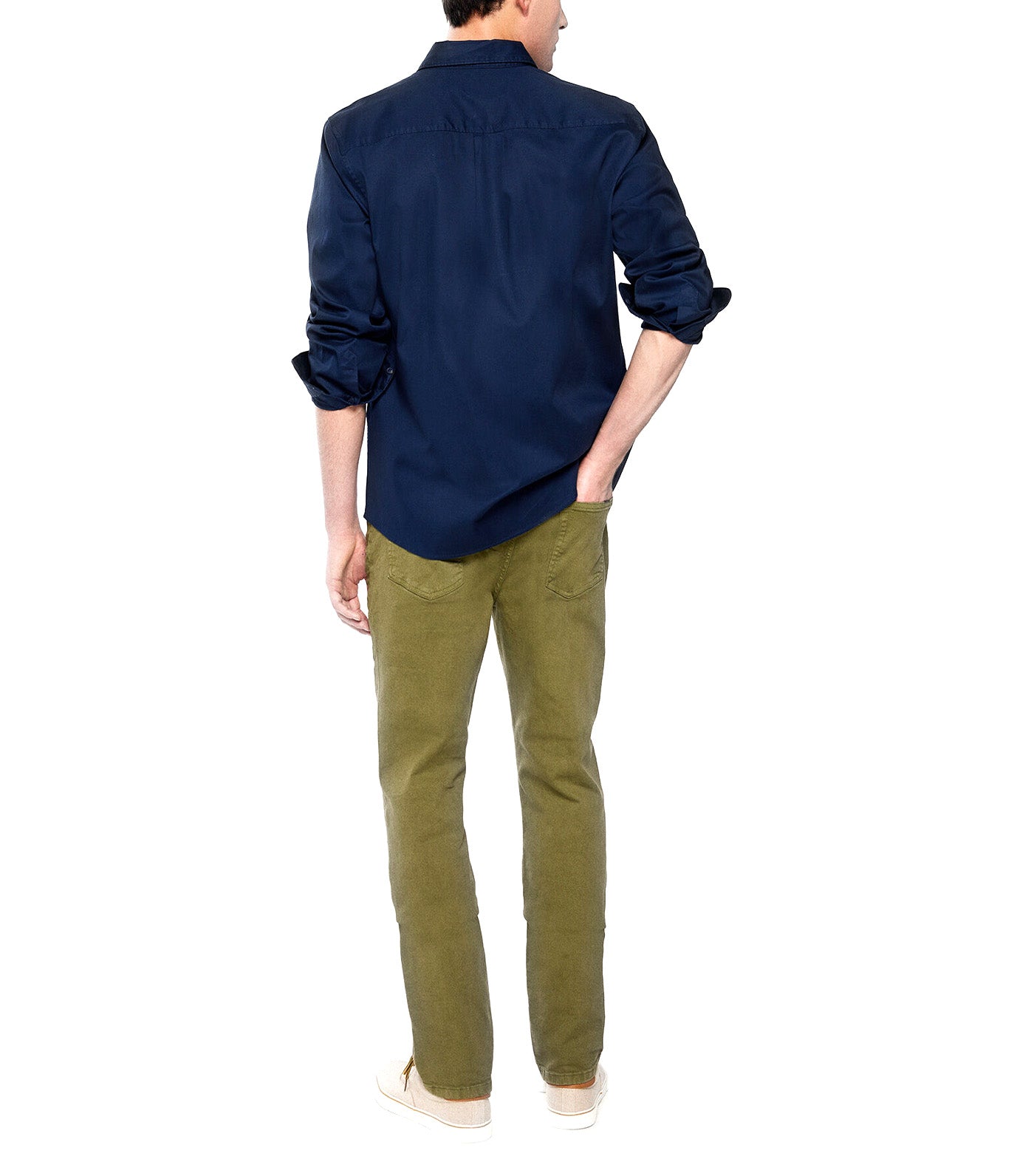 Washed Regular Color 5-Pocket Pants Khaki