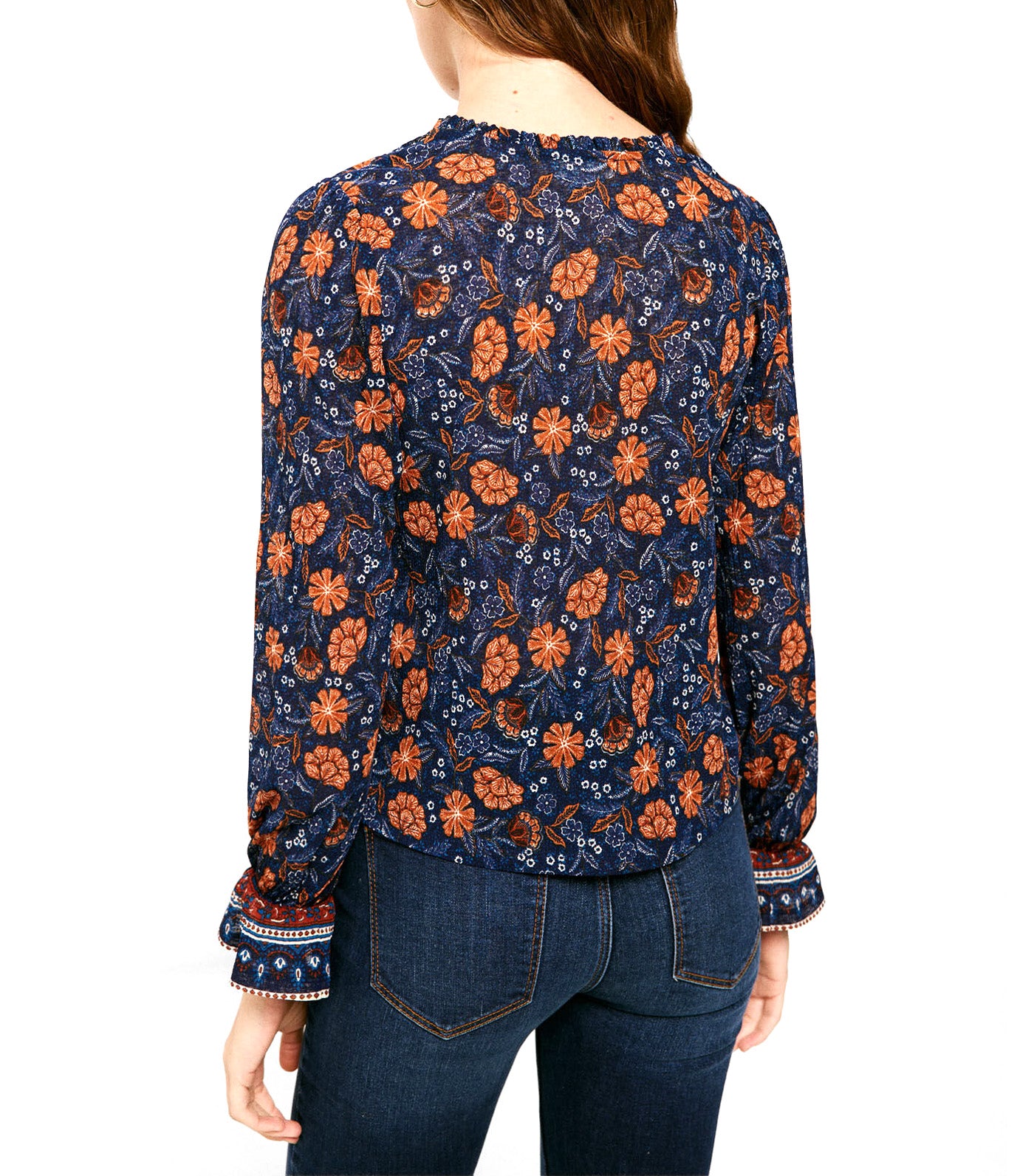 Floral Blouse With Borders Multi