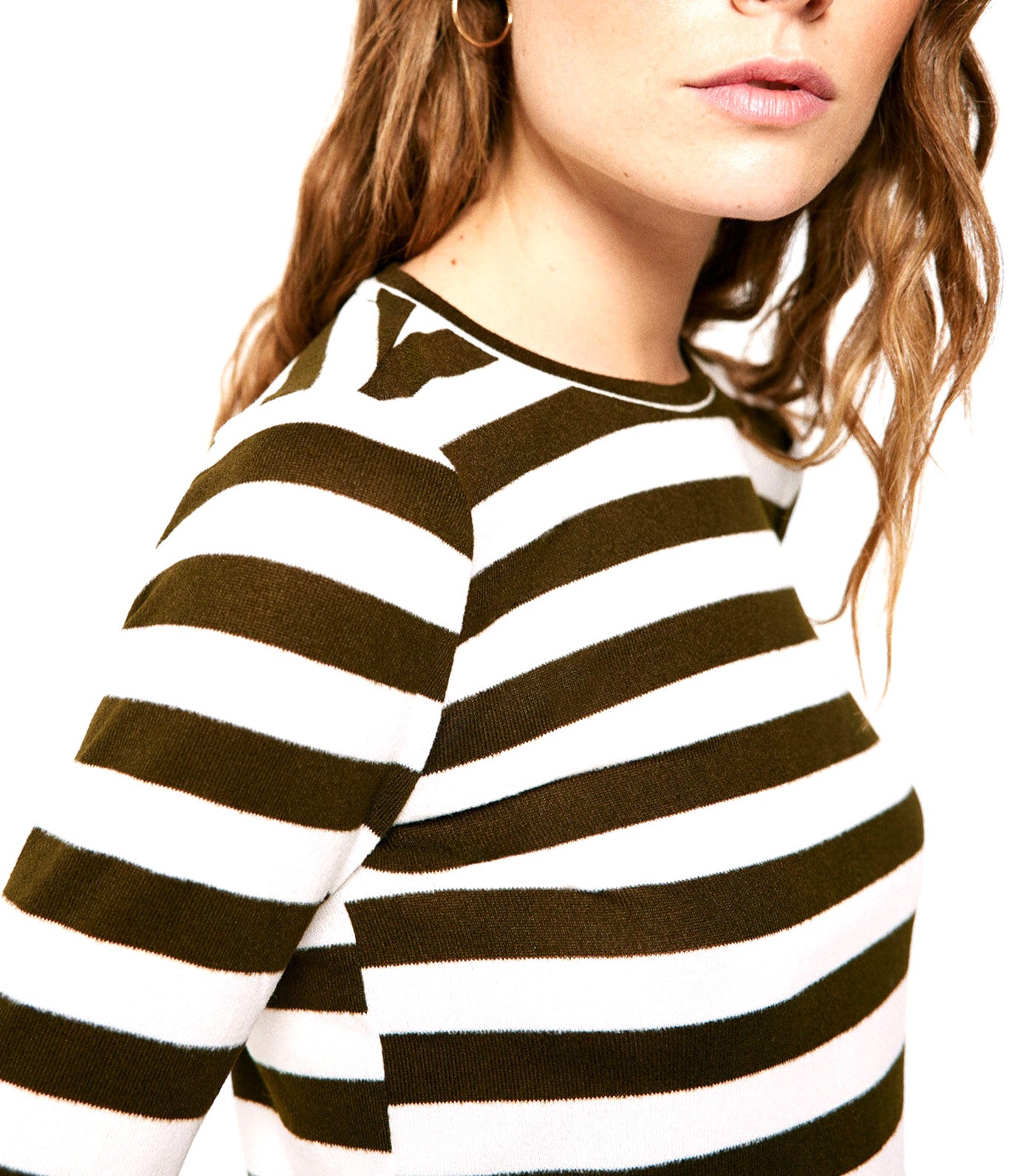 T-Shirt With Wavy Details Stripe