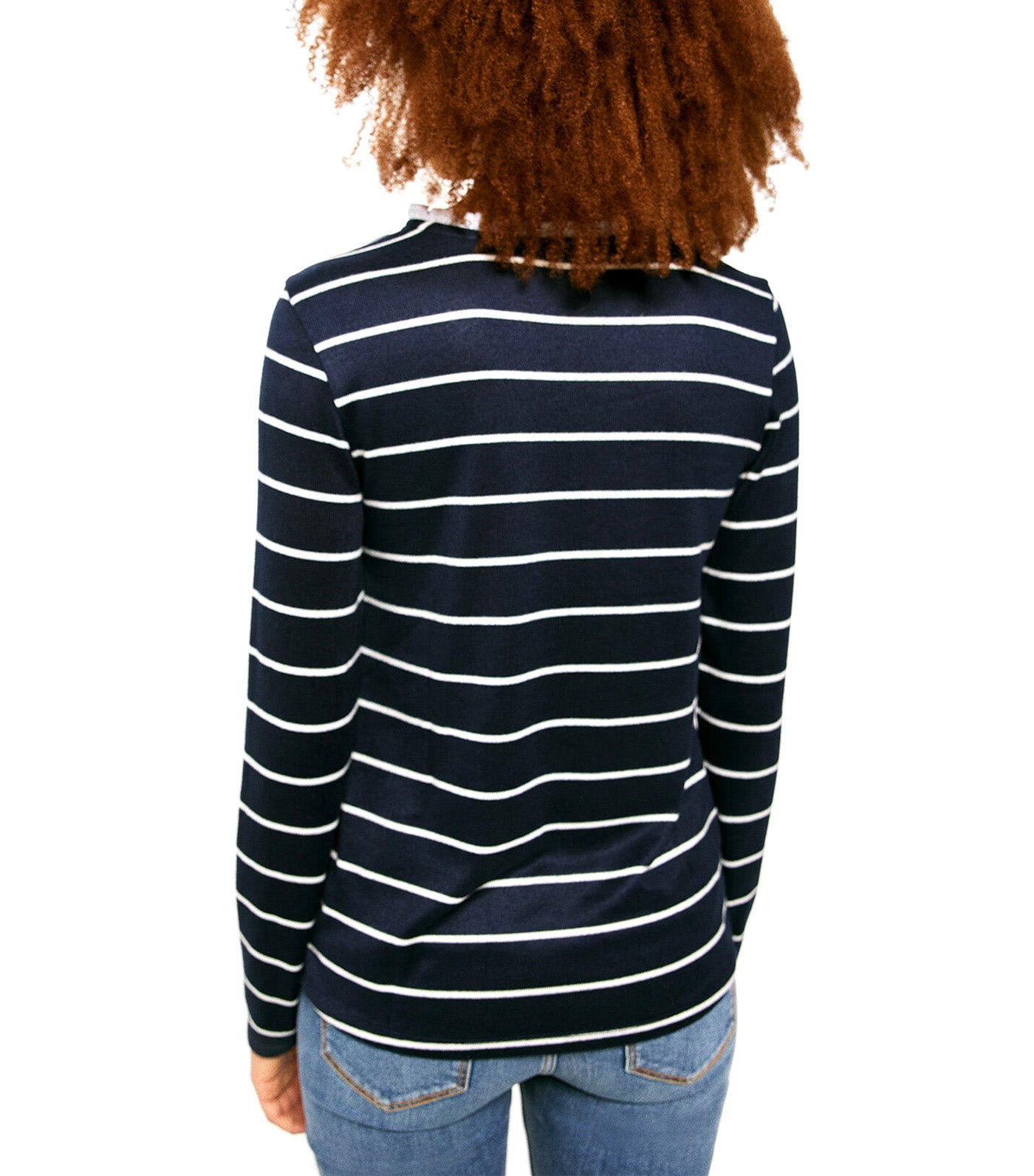 Mini Ruffle Neck T-Shirt Stripe