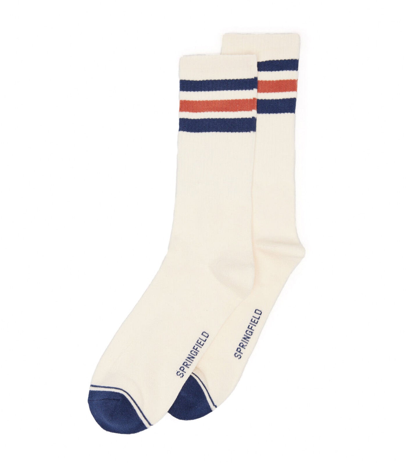 Striped Ribbed Sock White
