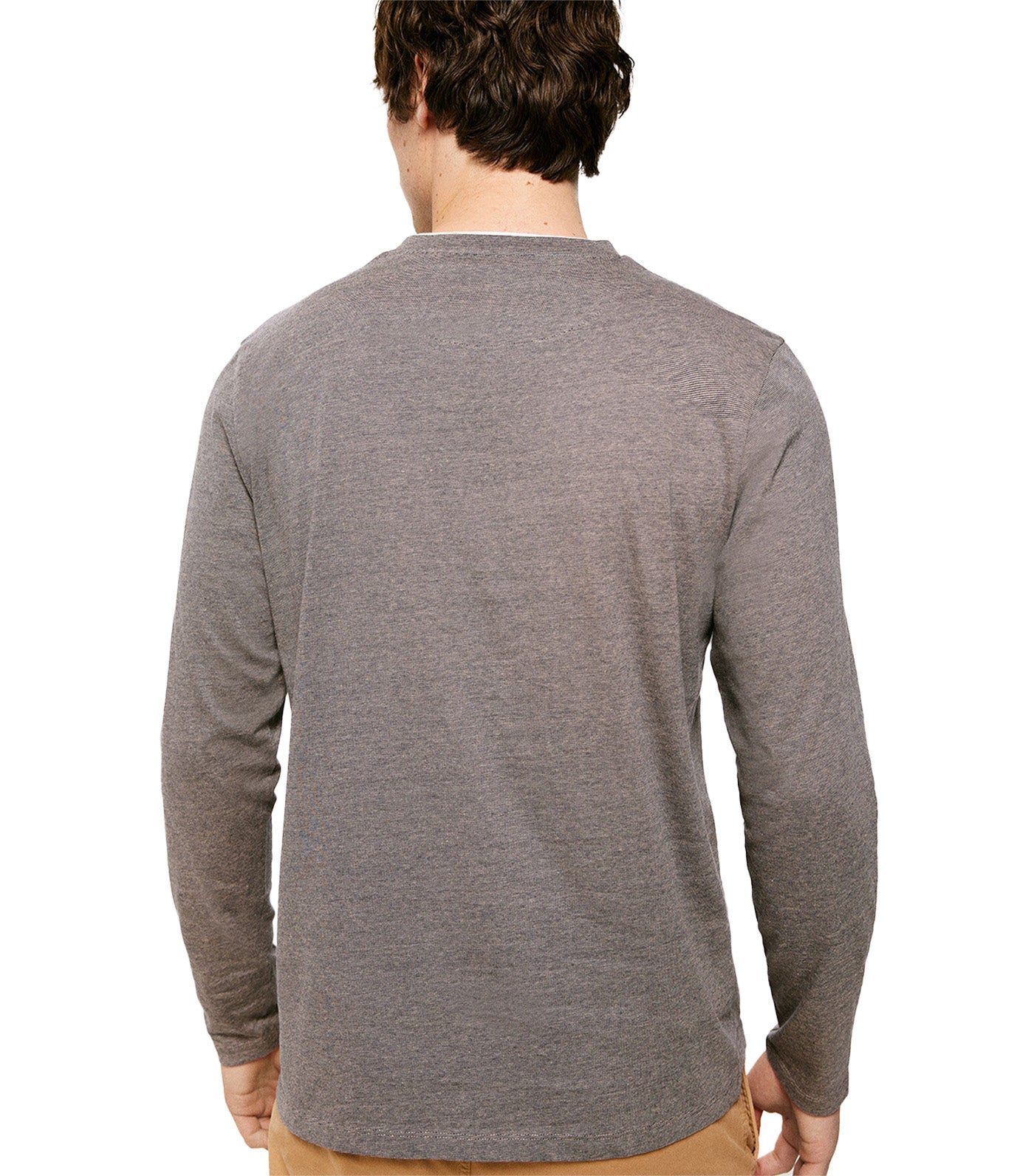 Double Microstripe Long Sleeve T-Shirt Gray