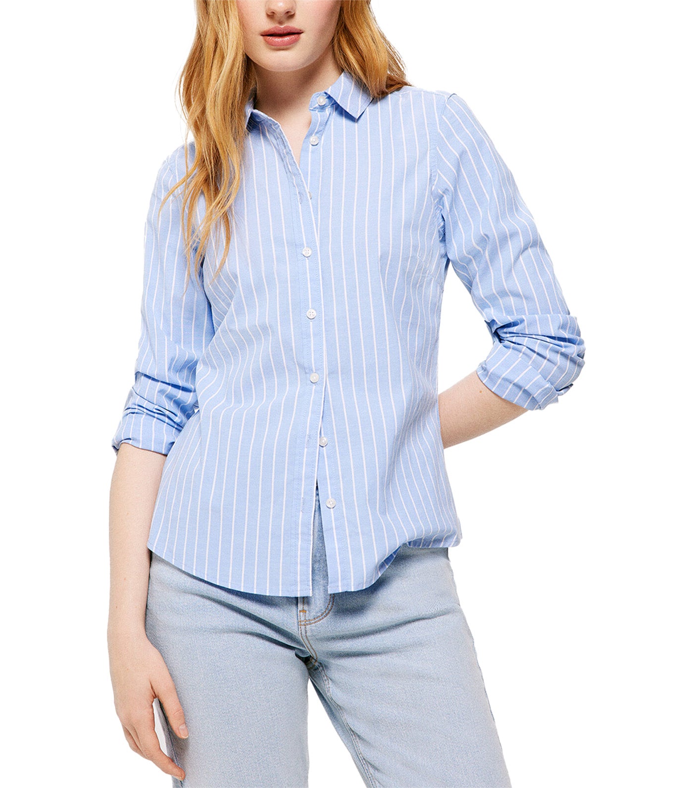 Fitted Cotton Shirt Blue