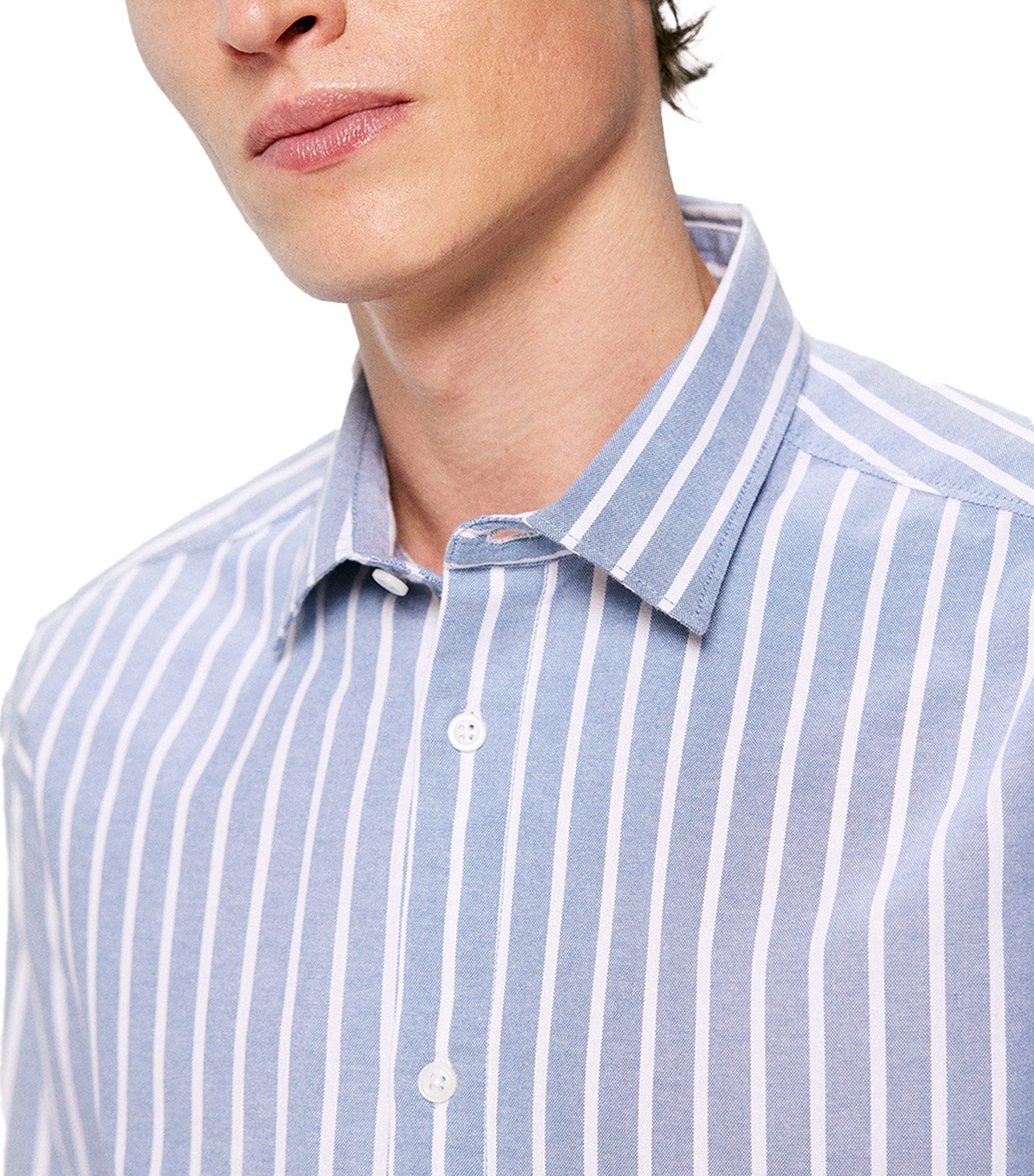 Striped Pinpoint Shirt Light Blue