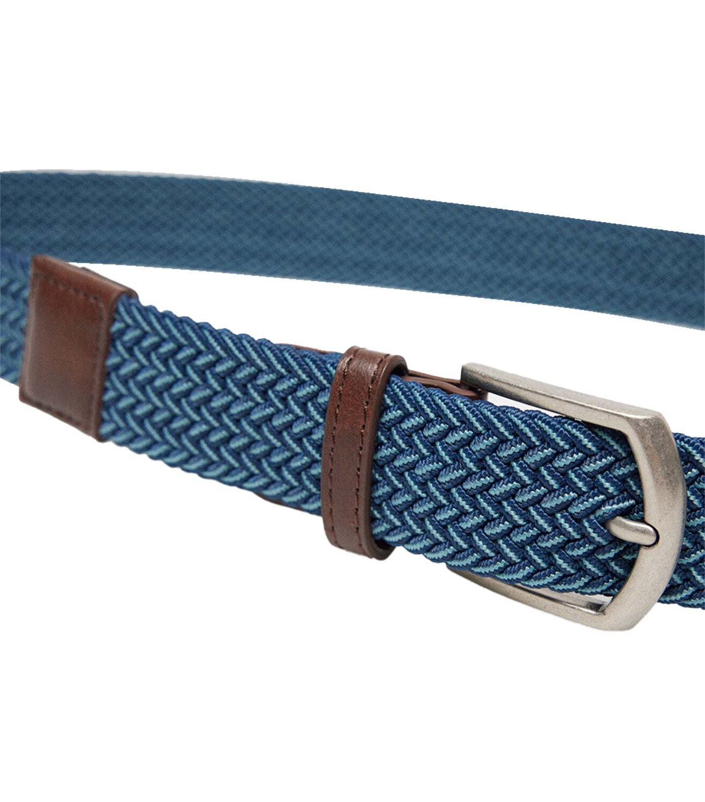 Two-Tone Braided Belt Blue