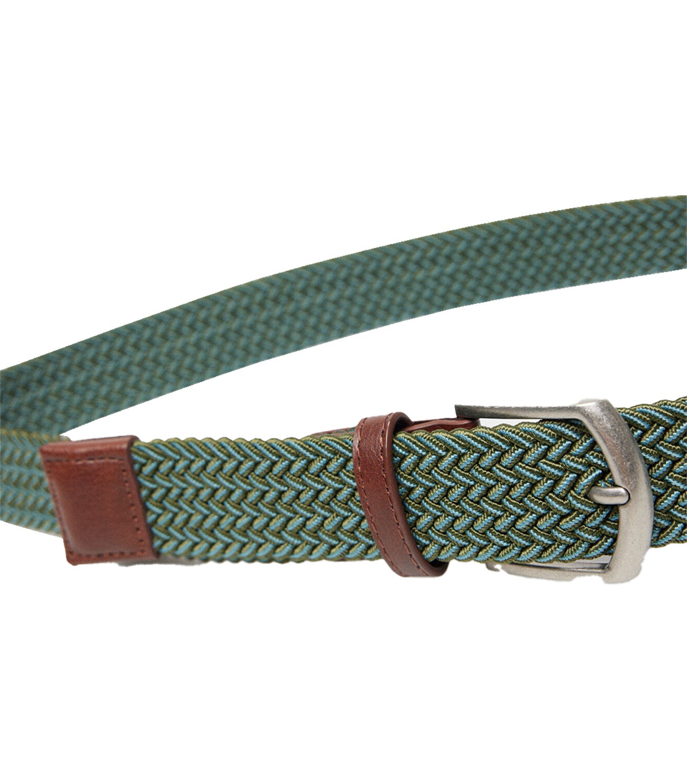 Two-Tone Braided Belt Green