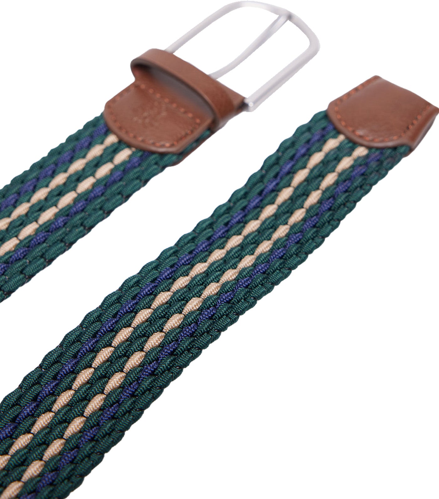 Stripes Braided Belt Green