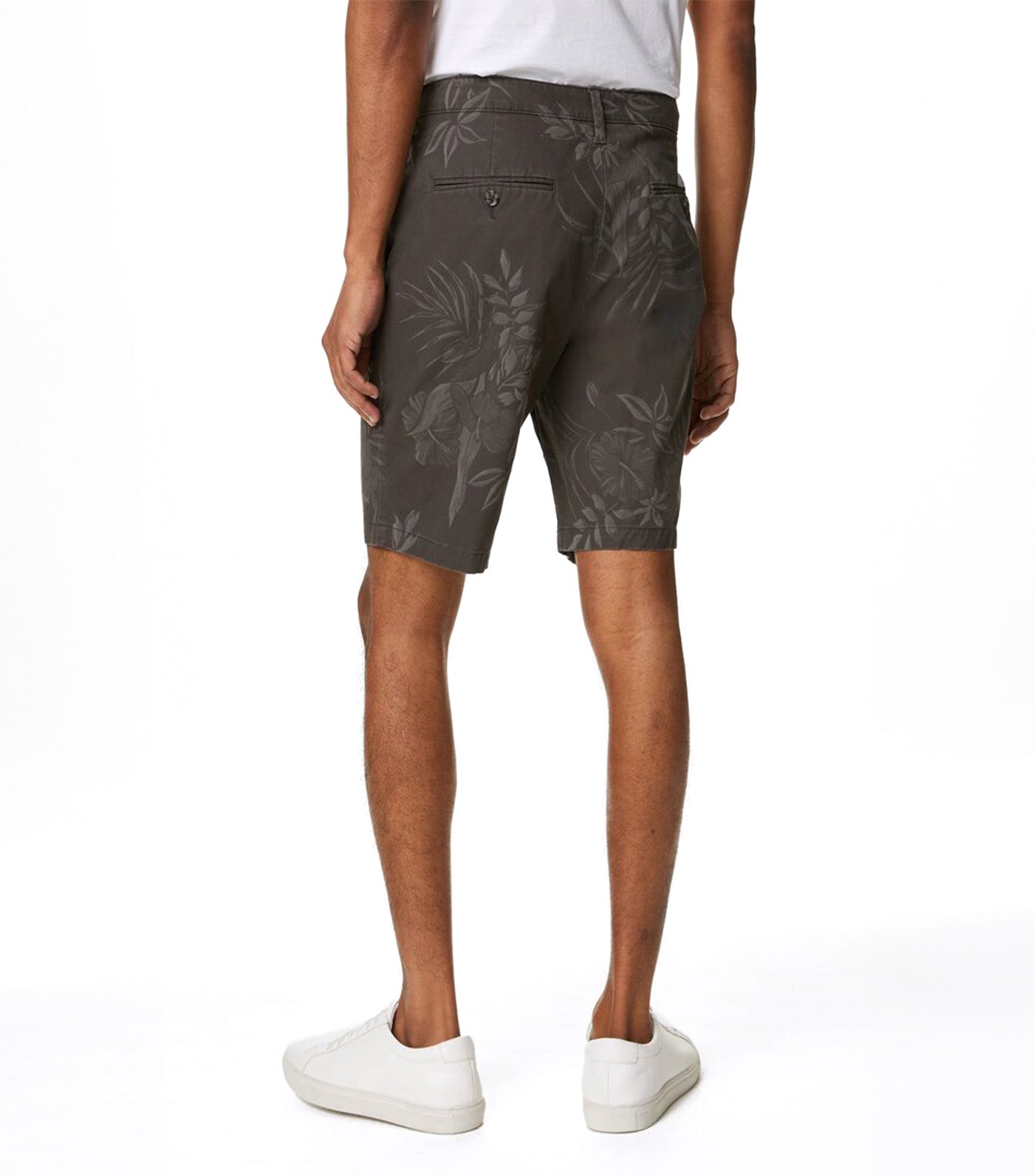 Floral Stretch Chino Shorts Gray
