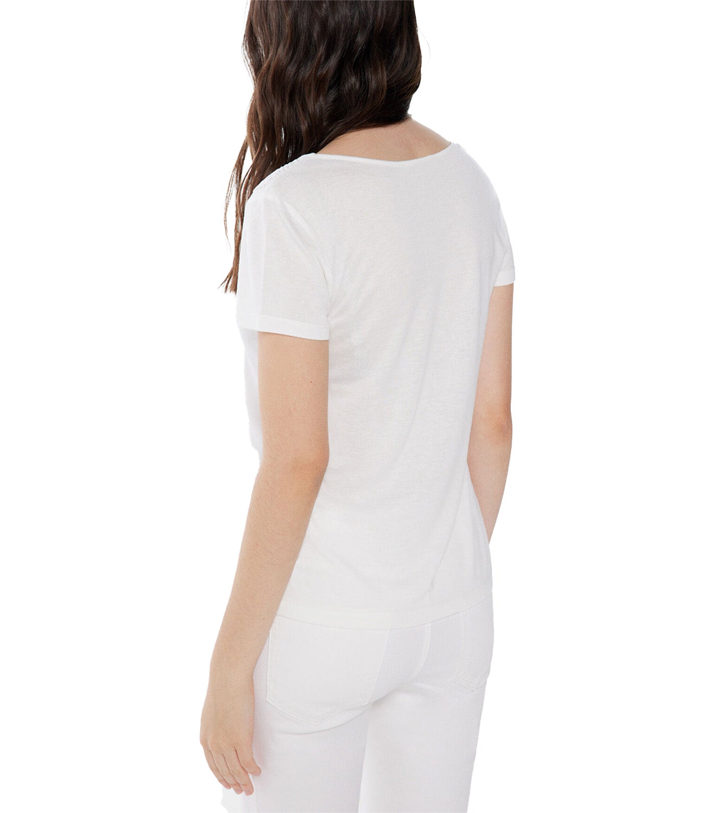 Lace V Neck T-shirt White