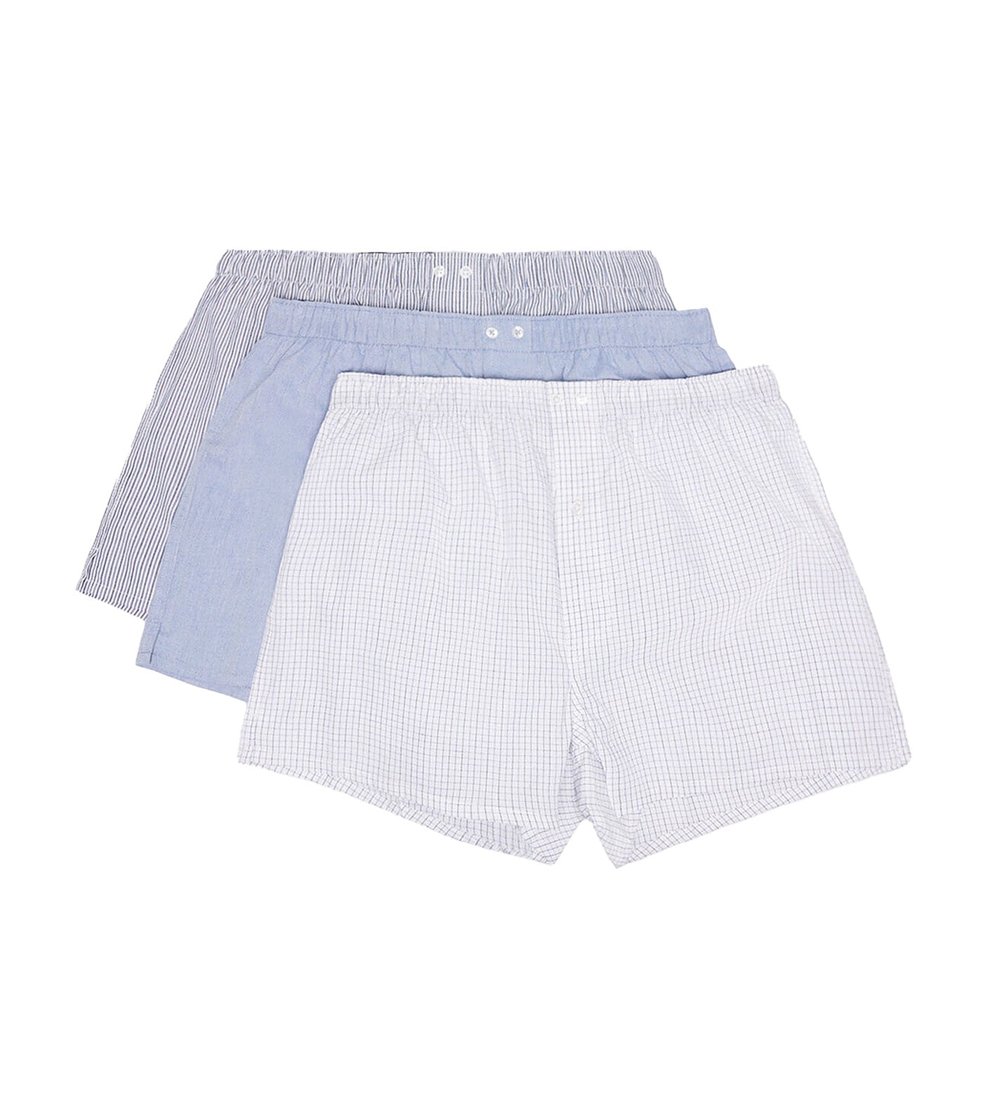 Pack of 3 Basic Poplin Briefs Light Blue