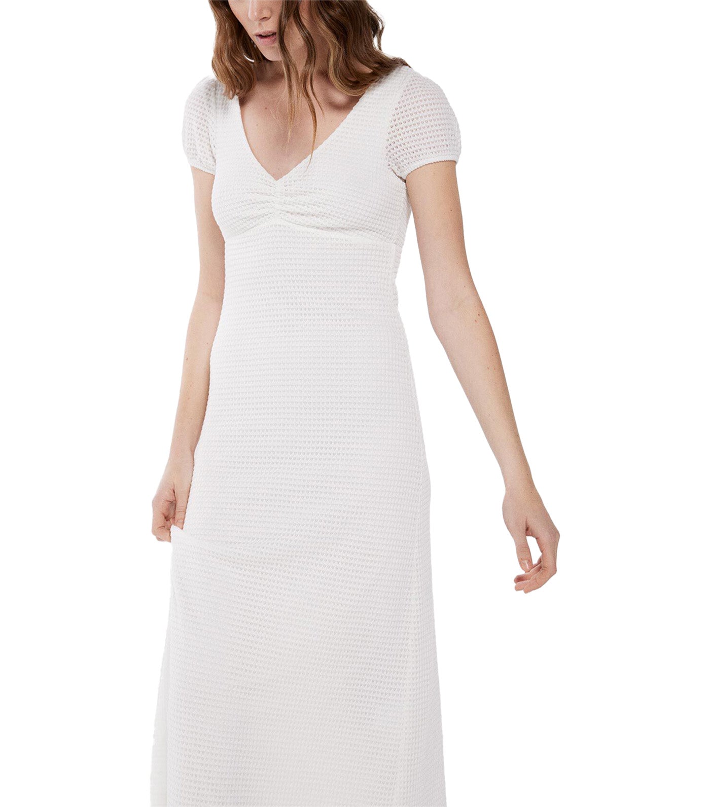 Crochet Midi Dress White