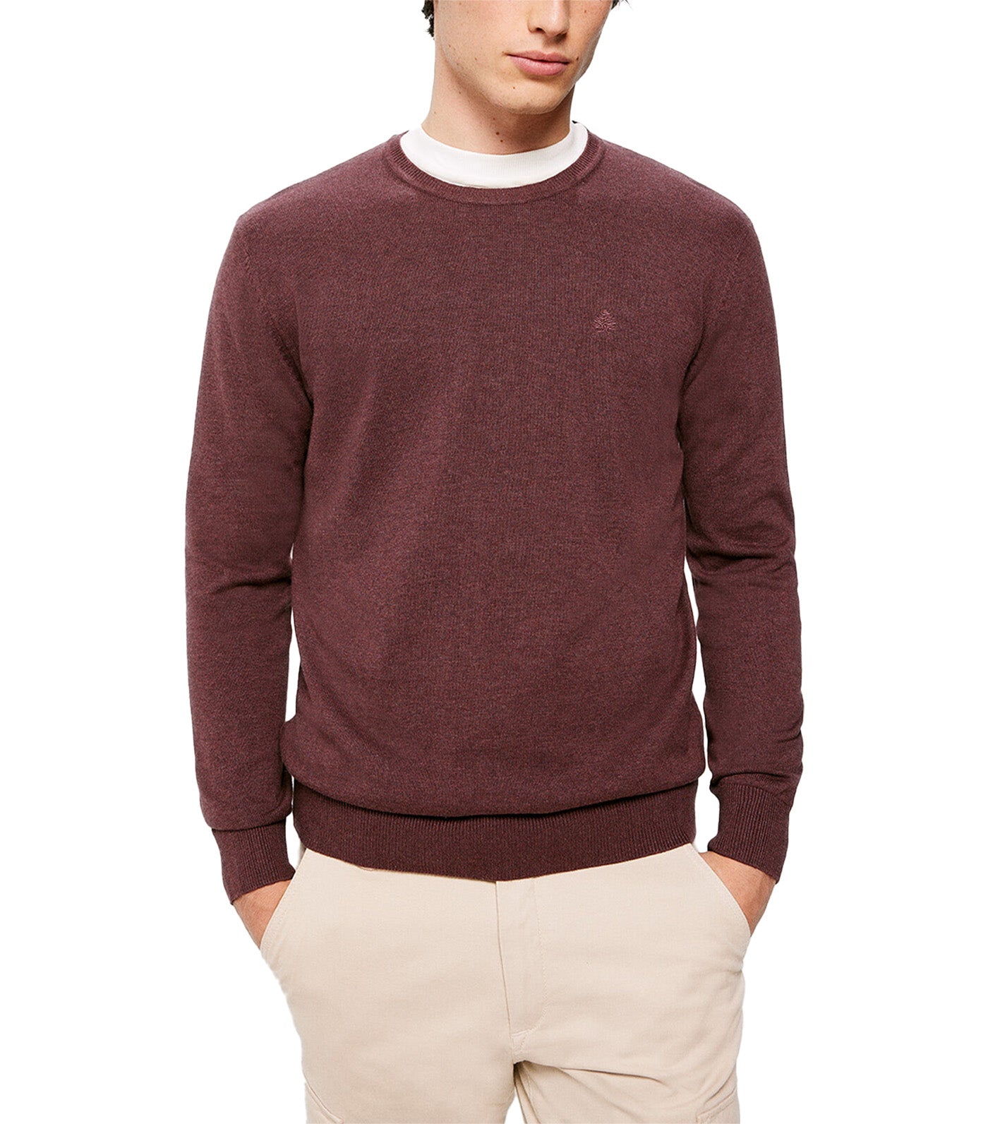 Basic Sweater with Elbow Pads Red
