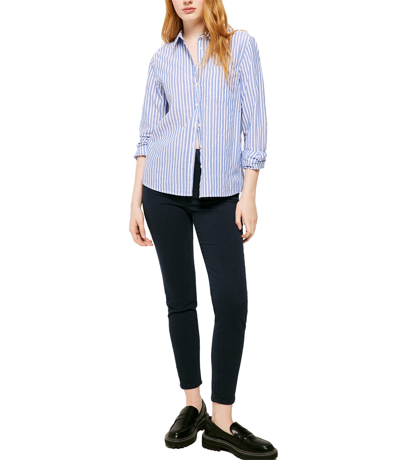 Striped Texture Shirt Blue