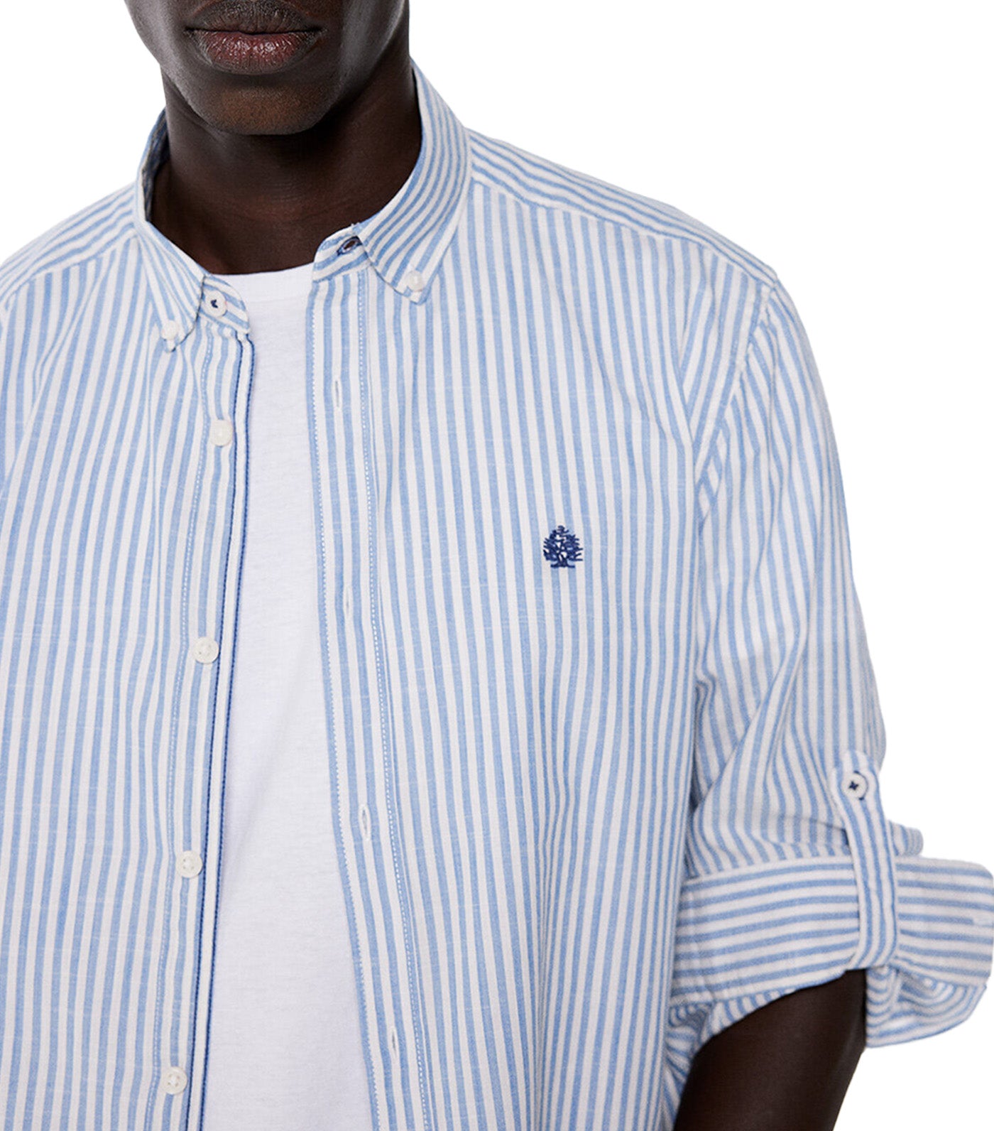 Light Striped Polo Shirt Blue
