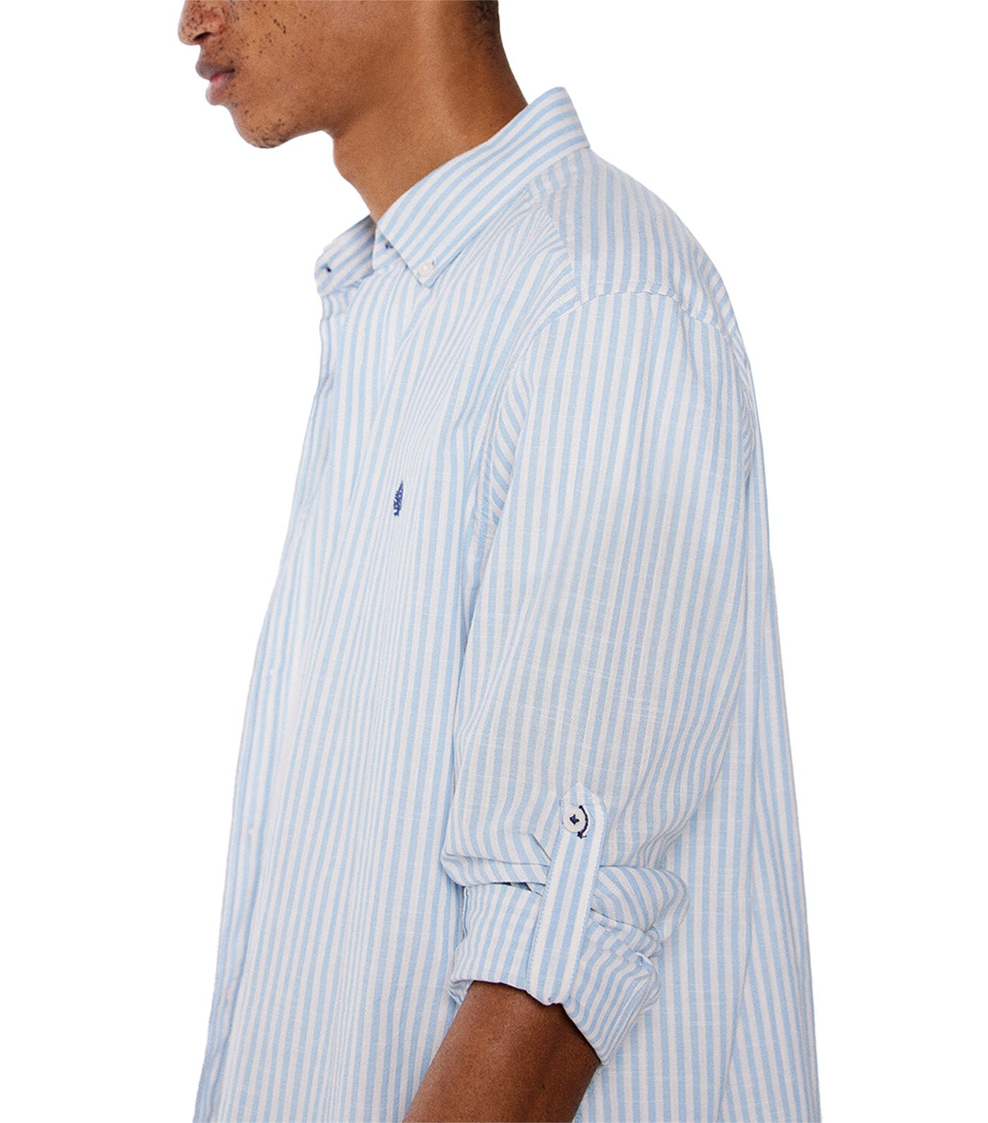 Light Striped Polo Shirt Light Blue