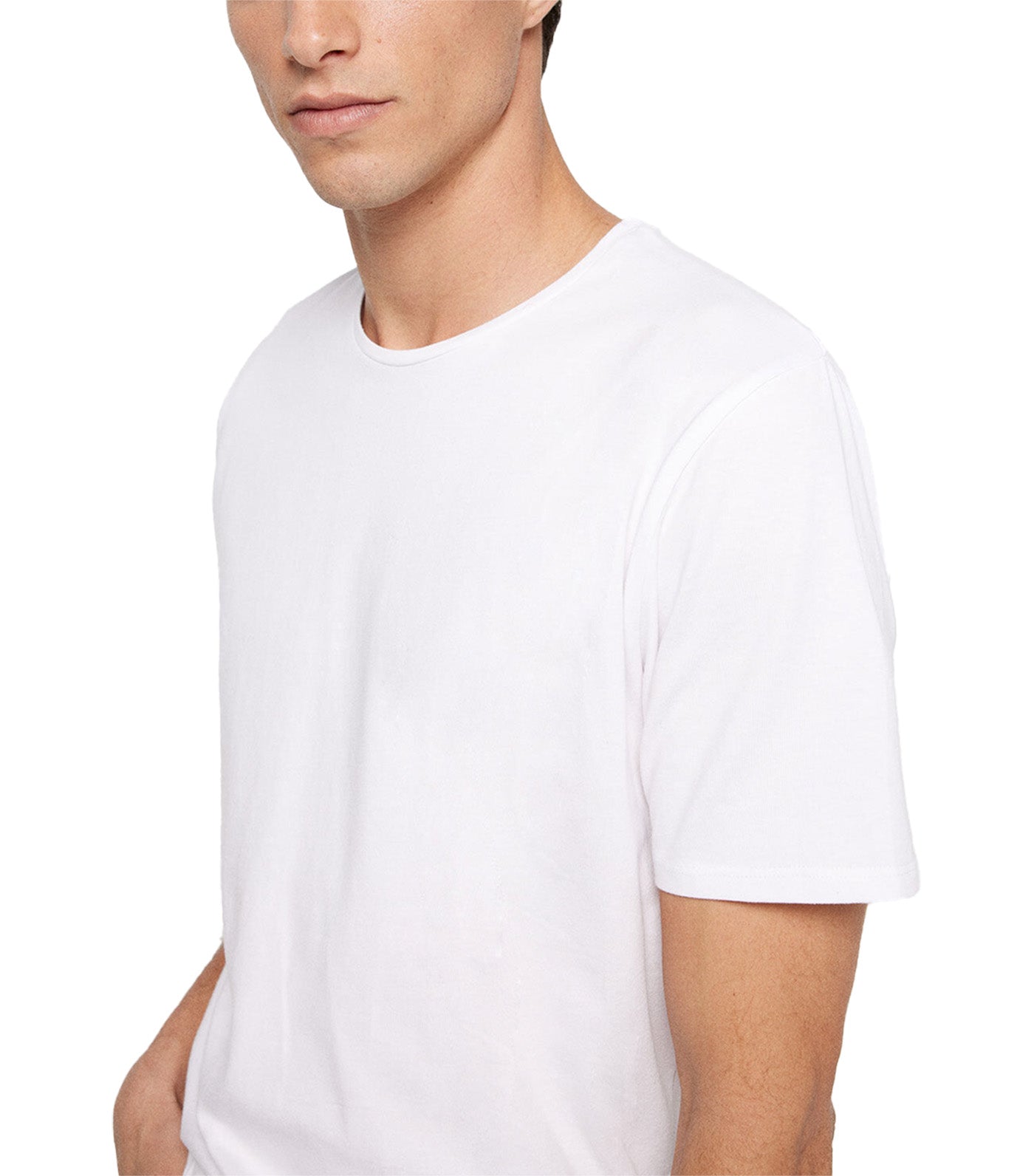 Elastane Round Neck T-Shirt White