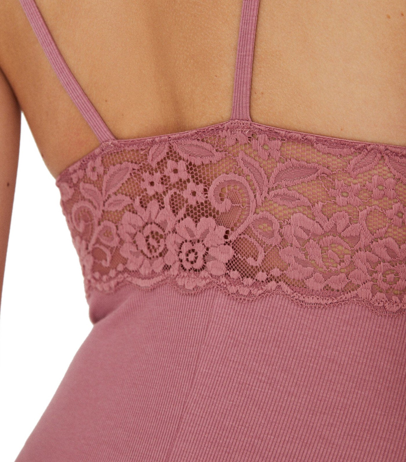 Classic Lace Organic Cotton Bodysuit Pink